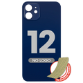 Back cover with 3M adhesive tape for iPhone 12 (without logo / large camera hole) (blue)