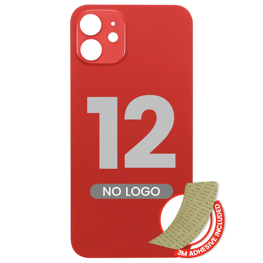 Backcover mit 3M-Kleber für iPhone 12 (ohne Logo / großes Kameraloch) (Rot)