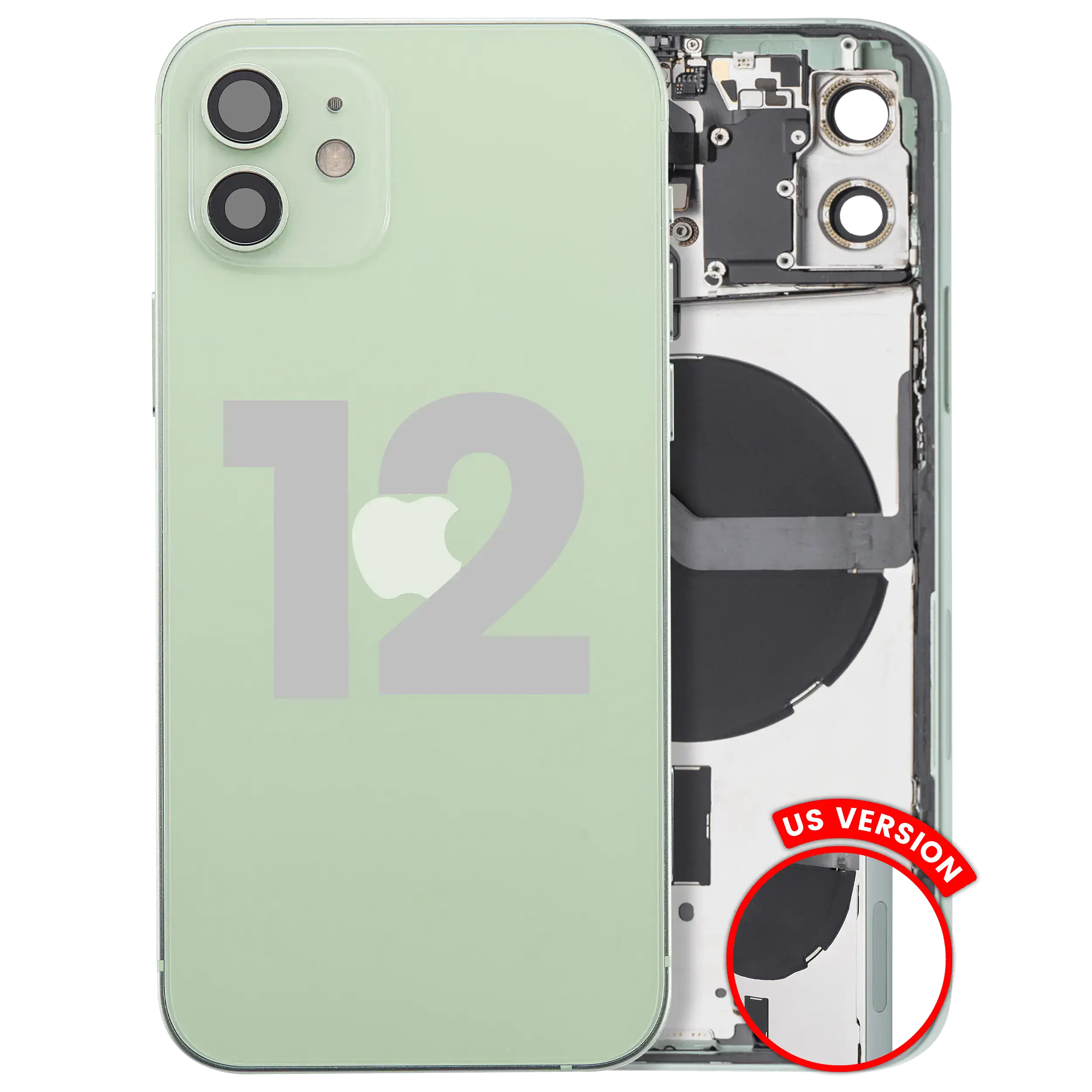 Gebrauchter Ausbau/Pull Qualität A – iPhone 12 US Version Backcover/Rahmen Grün