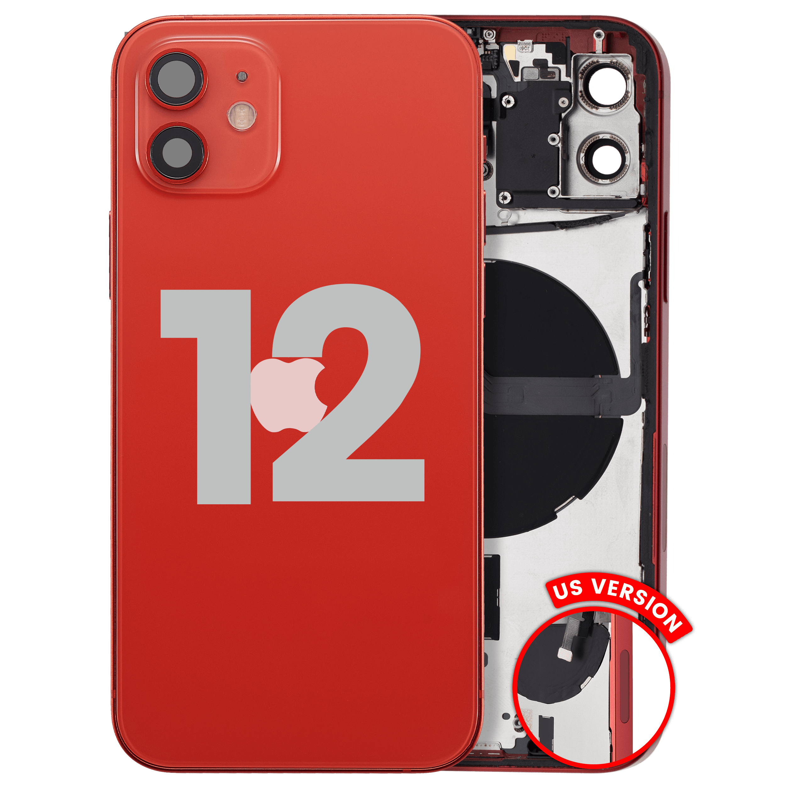 Backcover/Rahmen iPhone 12 US Rot OEM Pull B