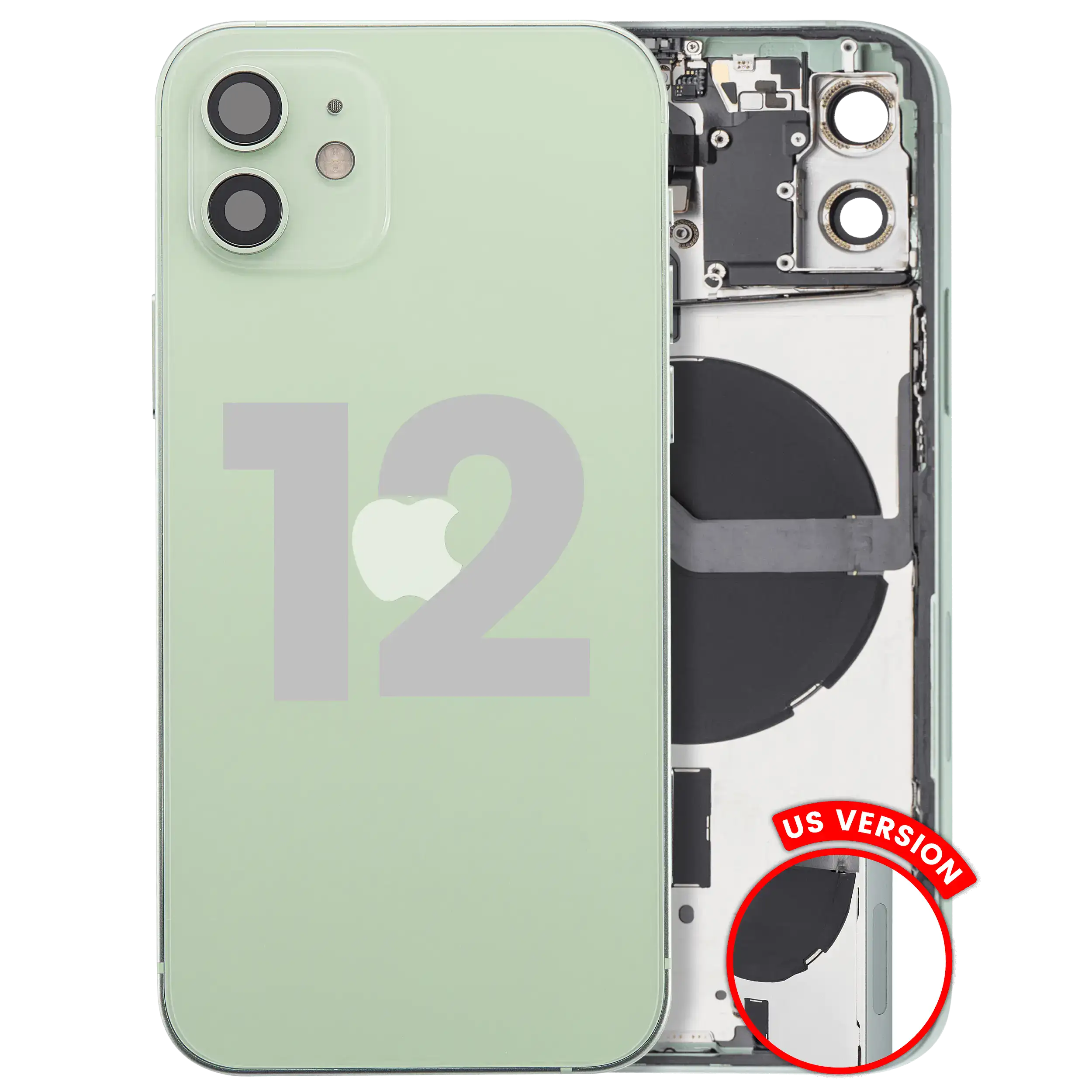 Original Apple-Ausbau B gebraucht – iPhone 12 US Version Backcover/Rahmen Grün
