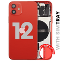 Back Cover/Frame with Small Parts for iPhone 12 (EU/Global Version) (Used OEM Pull, Quality B) (Red)