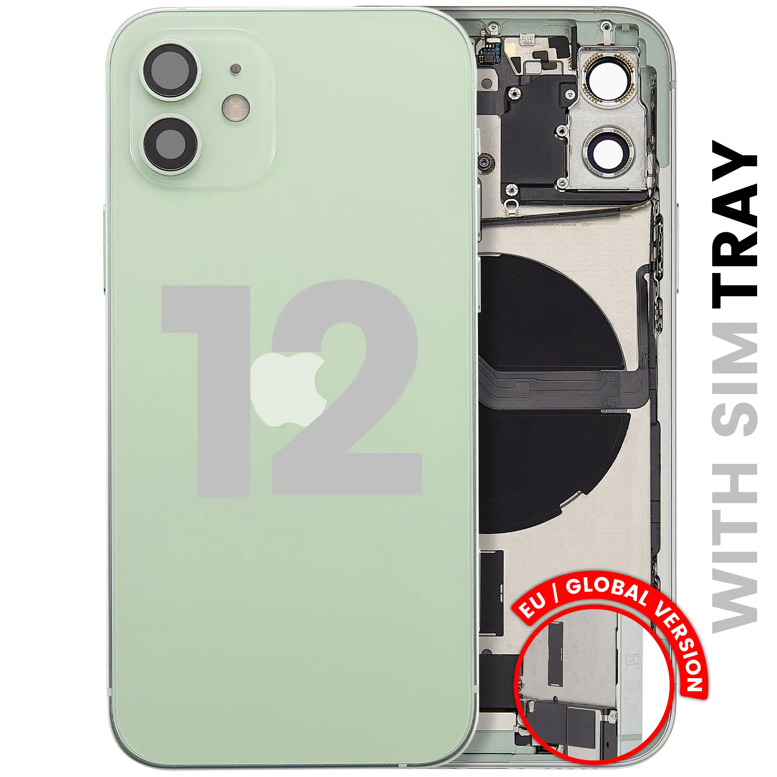 Original Apple-Ausbau B gebraucht – iPhone 12 EU / Backcover/Rahmen Grün