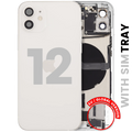 Back Cover/Frame with Charging Port Flex and Small Parts for iPhone 12 (EU/Global Version) (Used OEM Part, Grade B) White
