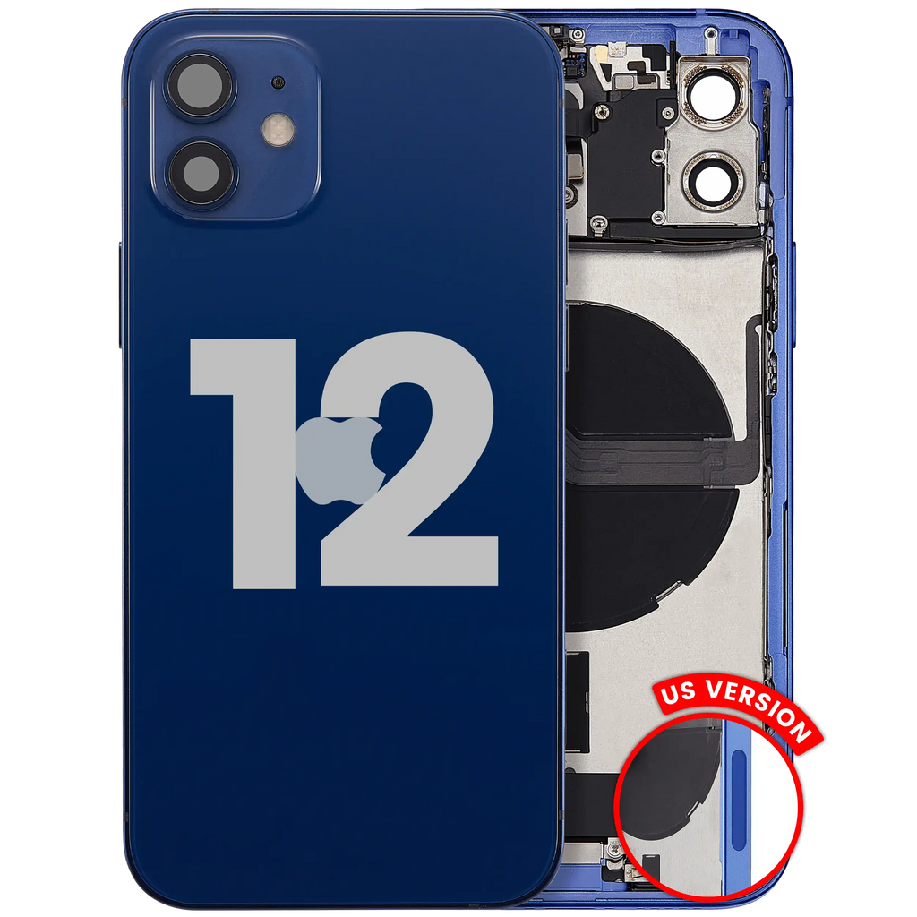 Original Apple-Ausbau B gebraucht – iPhone 12 US Version Backcover/Rahmen Blau