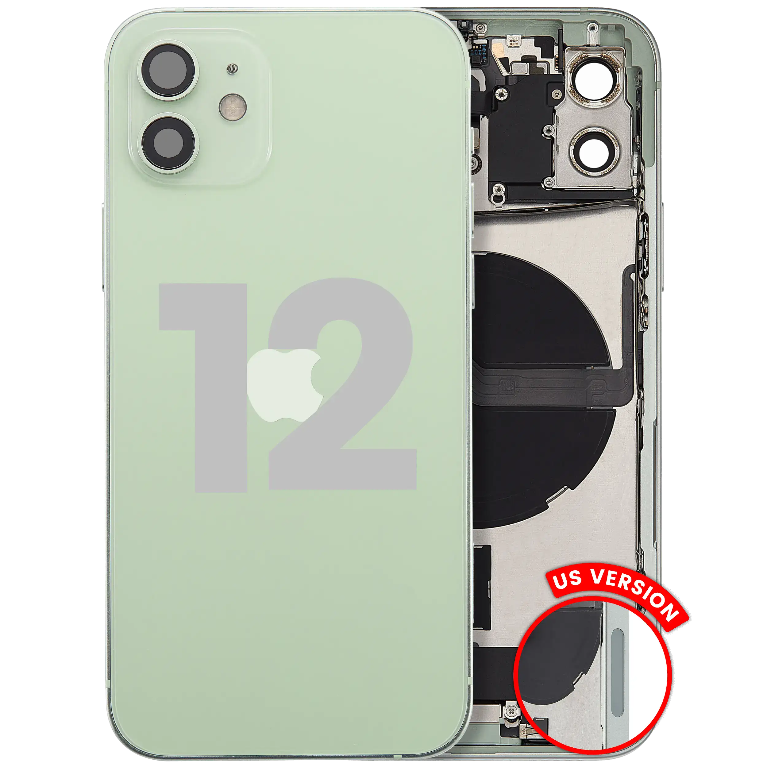 Original Apple-Ausbau B gebraucht – iPhone 12 US Version Backcover/Rahmen Grün