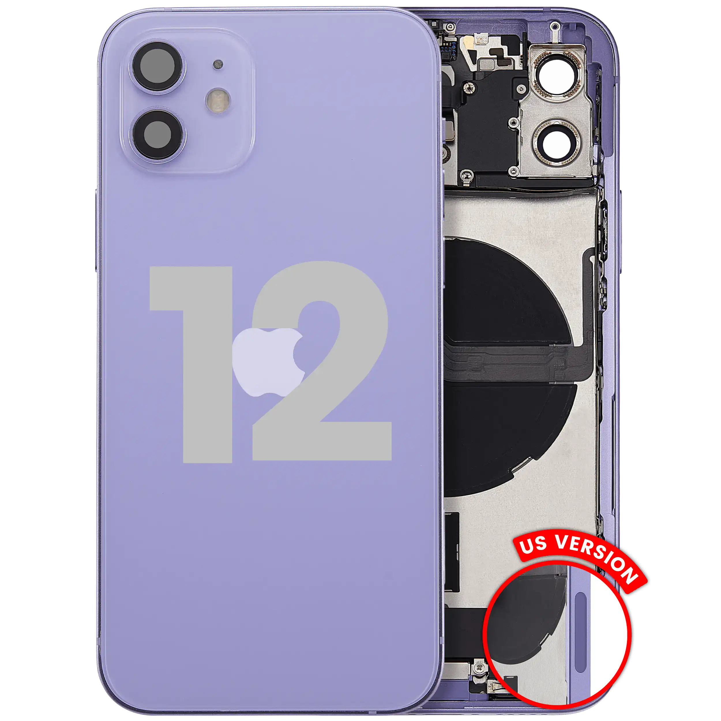 Original Apple-Ausbau B gebraucht – iPhone 12 Backcover/Rahmen Violett