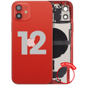 Back Cover/Frame with Charging Port Flex and Small Parts for iPhone 12 US Version (OEM Used Quality C) (Red)