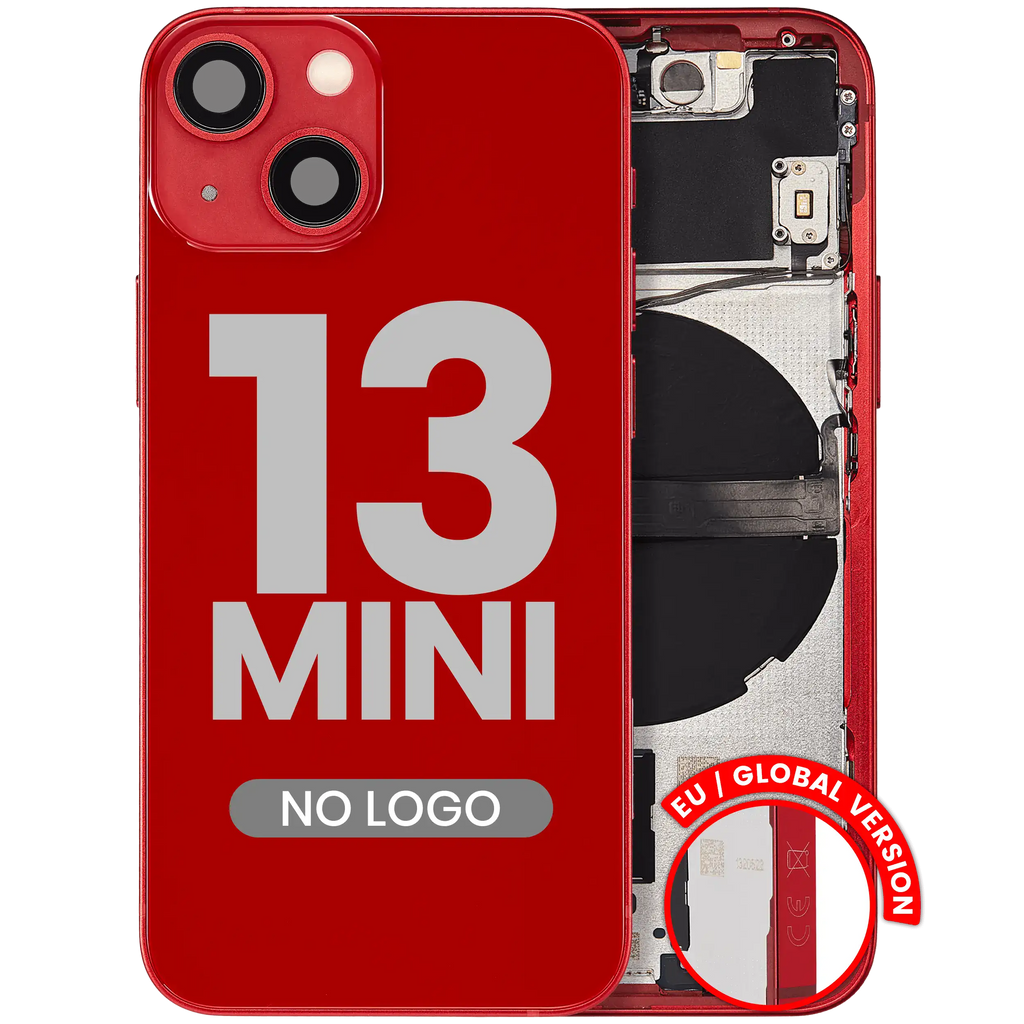 Back Cover/Frame with Small Parts for iPhone 13 Mini (EU / Global Version) (Aftermarket Plus) (Red)