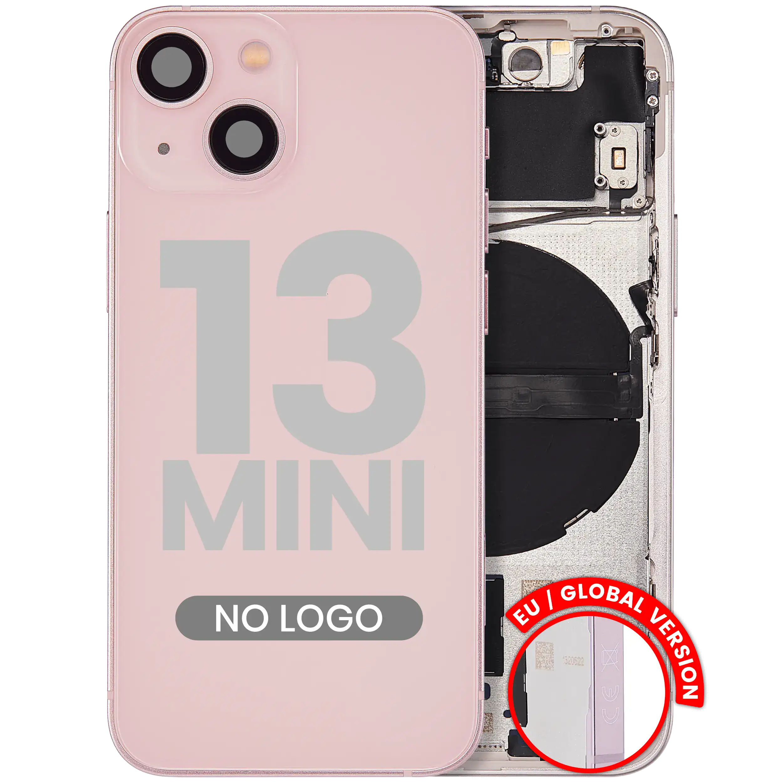 Back Cover/Frame with Small Parts for iPhone 13 Mini (EU / Global Version) (Aftermarket Plus) (Pink)