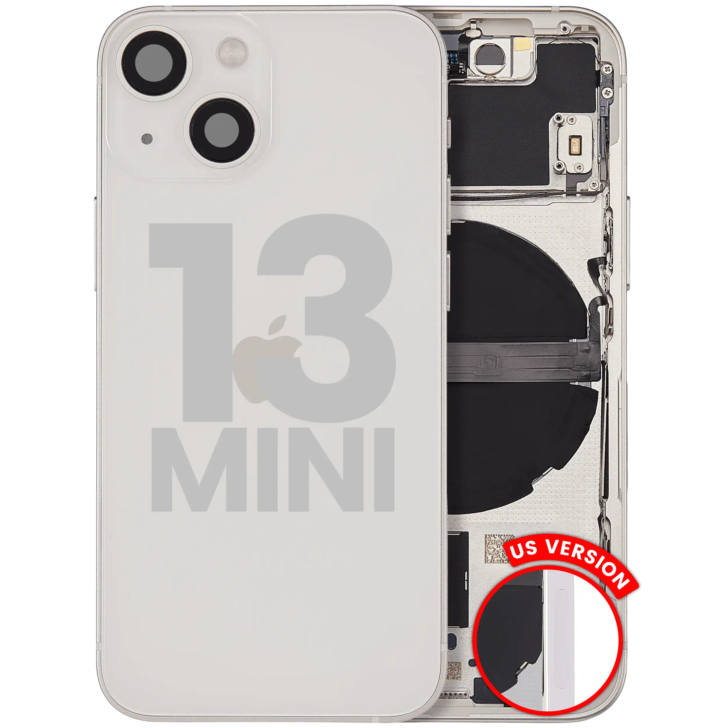 Original Apple-Ausbau B gebraucht – iPhone 13 Mini Backcover/Rahmen Polarstern