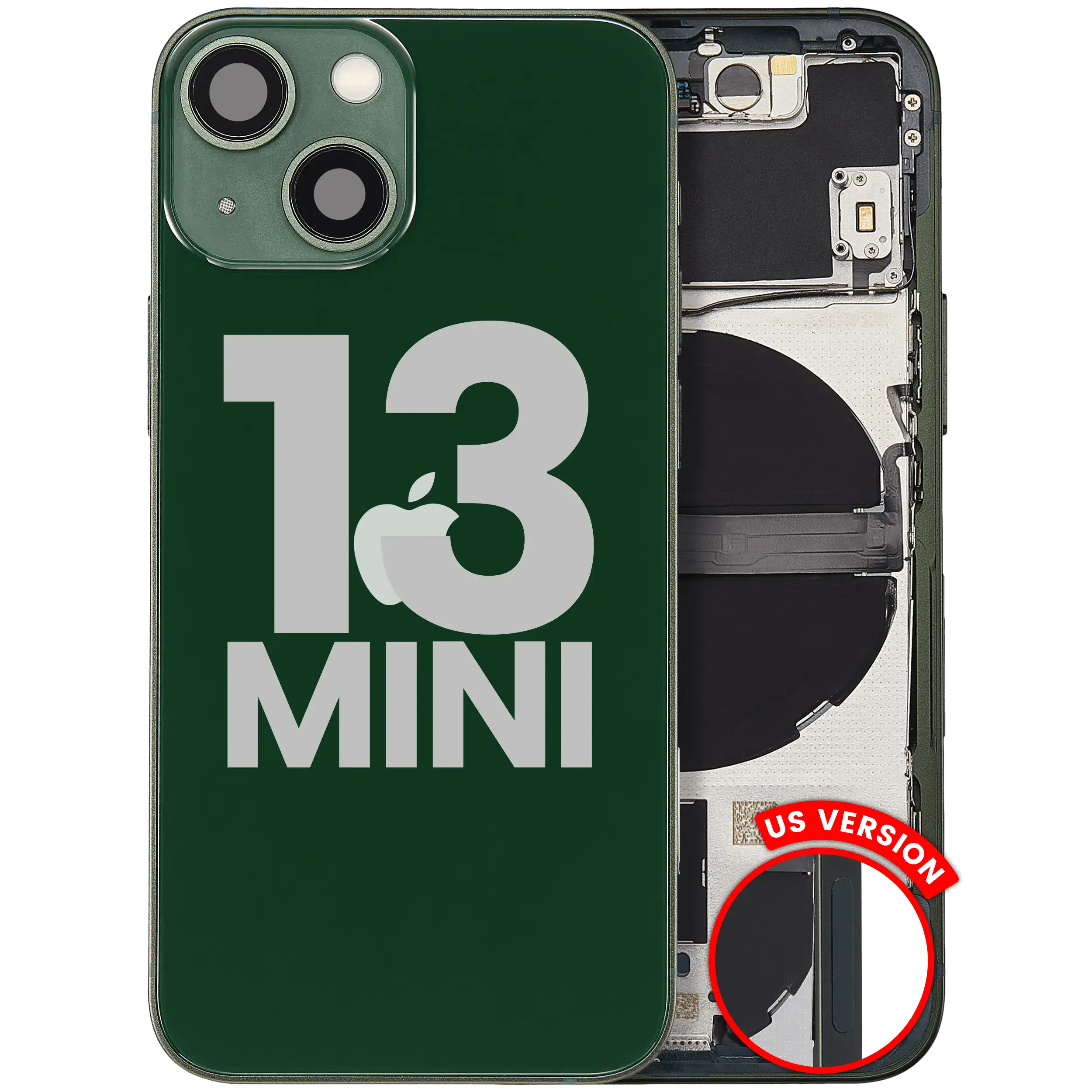 Original Apple-Ausbau B gebraucht – iPhone 13 Mini Backcover/Rahmen Grün