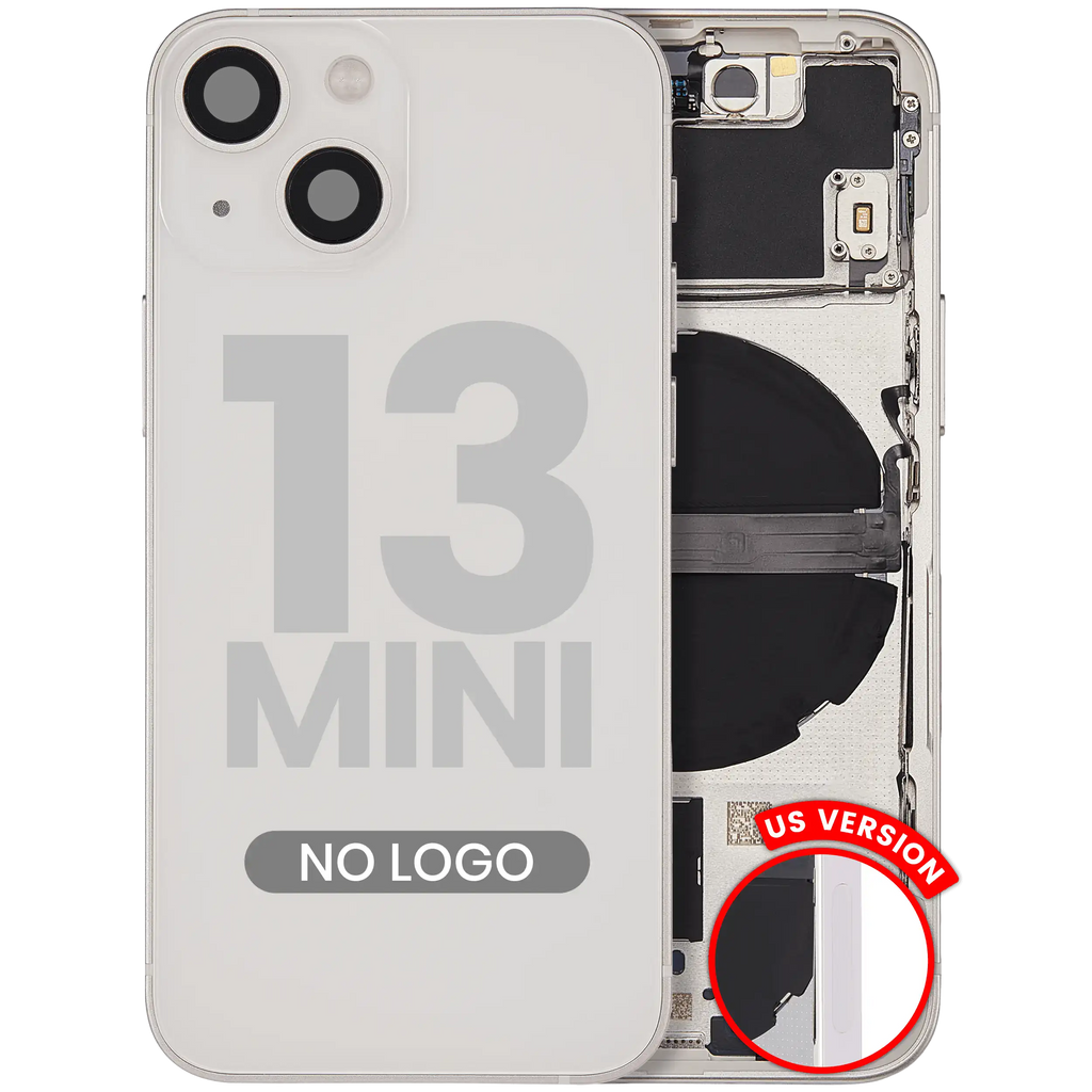 Back Cover/Frame with Small Parts for iPhone 13 Mini (US Version) (Aftermarket Plus) (Starlight)