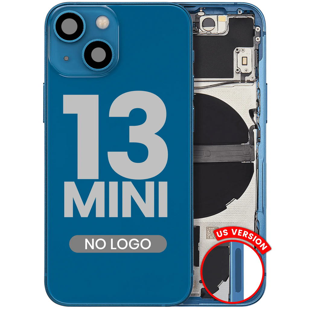 Back Cover/Frame with Small Parts for iPhone 13 Mini (US Version) (Aftermarket Plus) (Blue)
