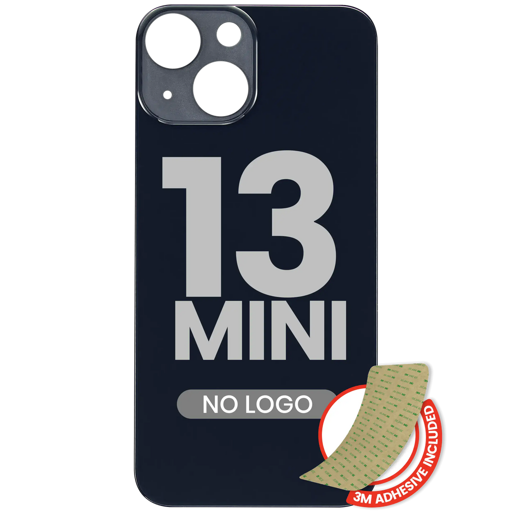 Back Cover with 3M Adhesive for iPhone 13 Mini (No Logo / Large Camera Cutout) (Midnight)