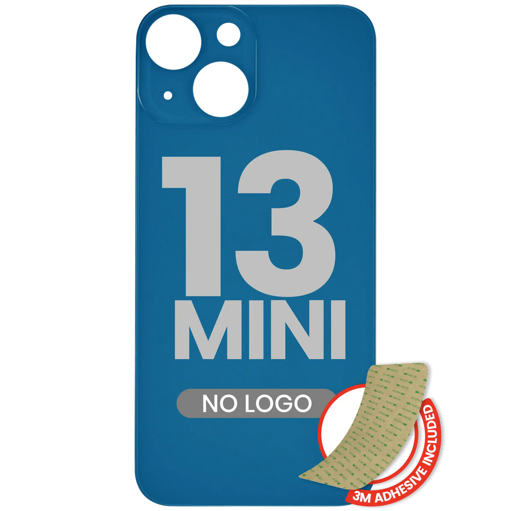 Backcover mit 3M-Klebstoff für iPhone 13 Mini ohne Logo große Kameraöffnung Blau