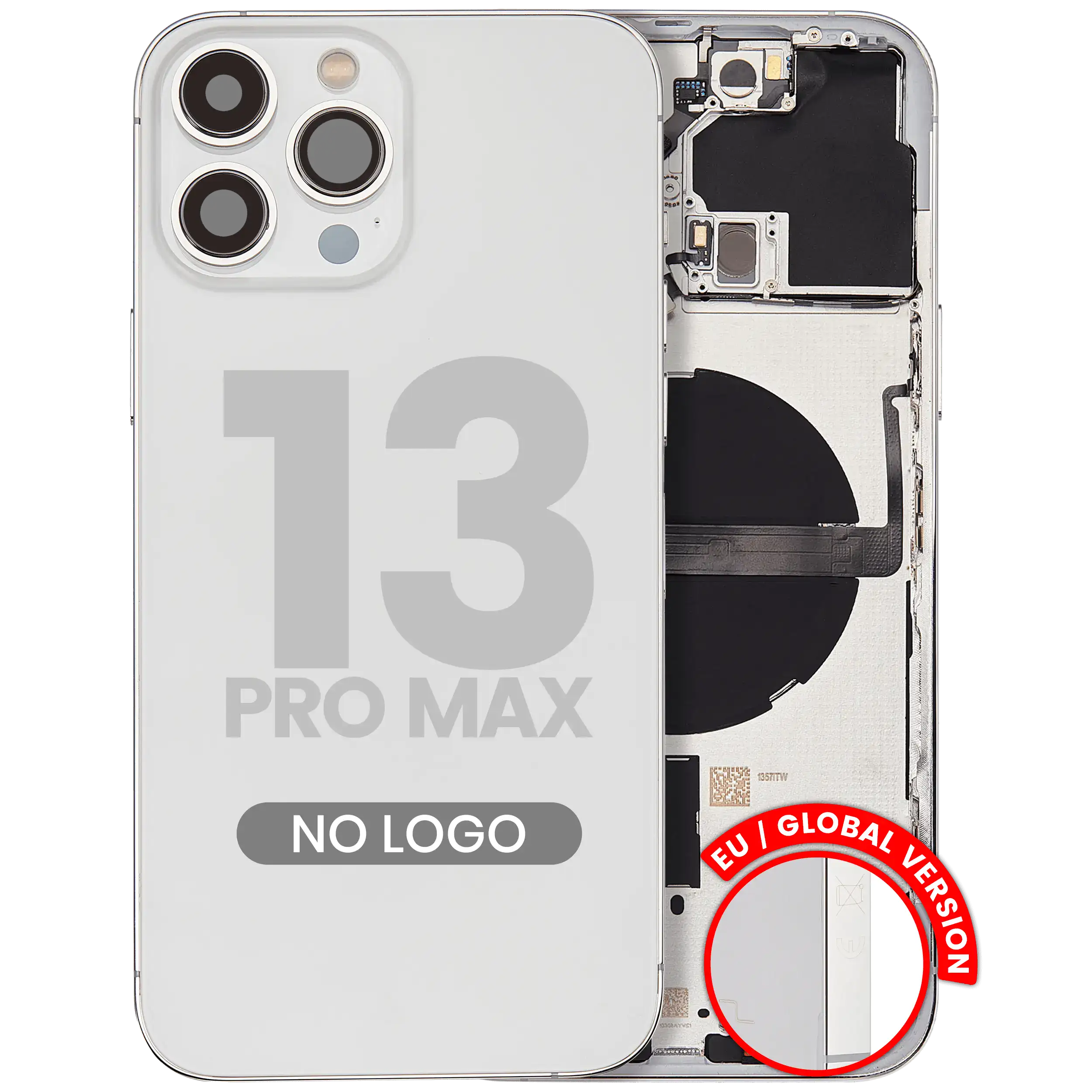 Back Cover/Frame with Small Parts for iPhone 13 Pro Max (EU/Global Version) (Aftermarket Plus) (Silver)