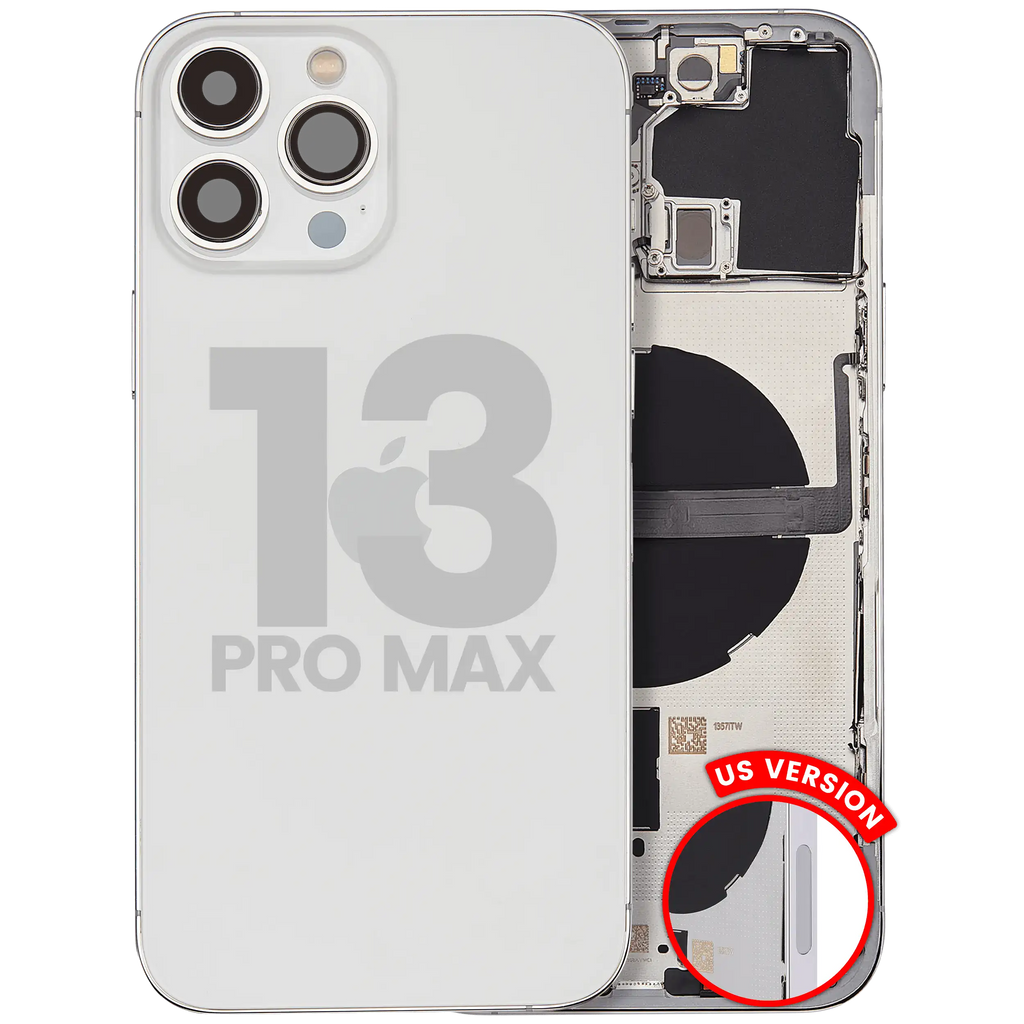 Back Cover/Frame with Small Parts for iPhone 13 Pro Max (US Version) (Used OEM Pull, Quality C, Silver)