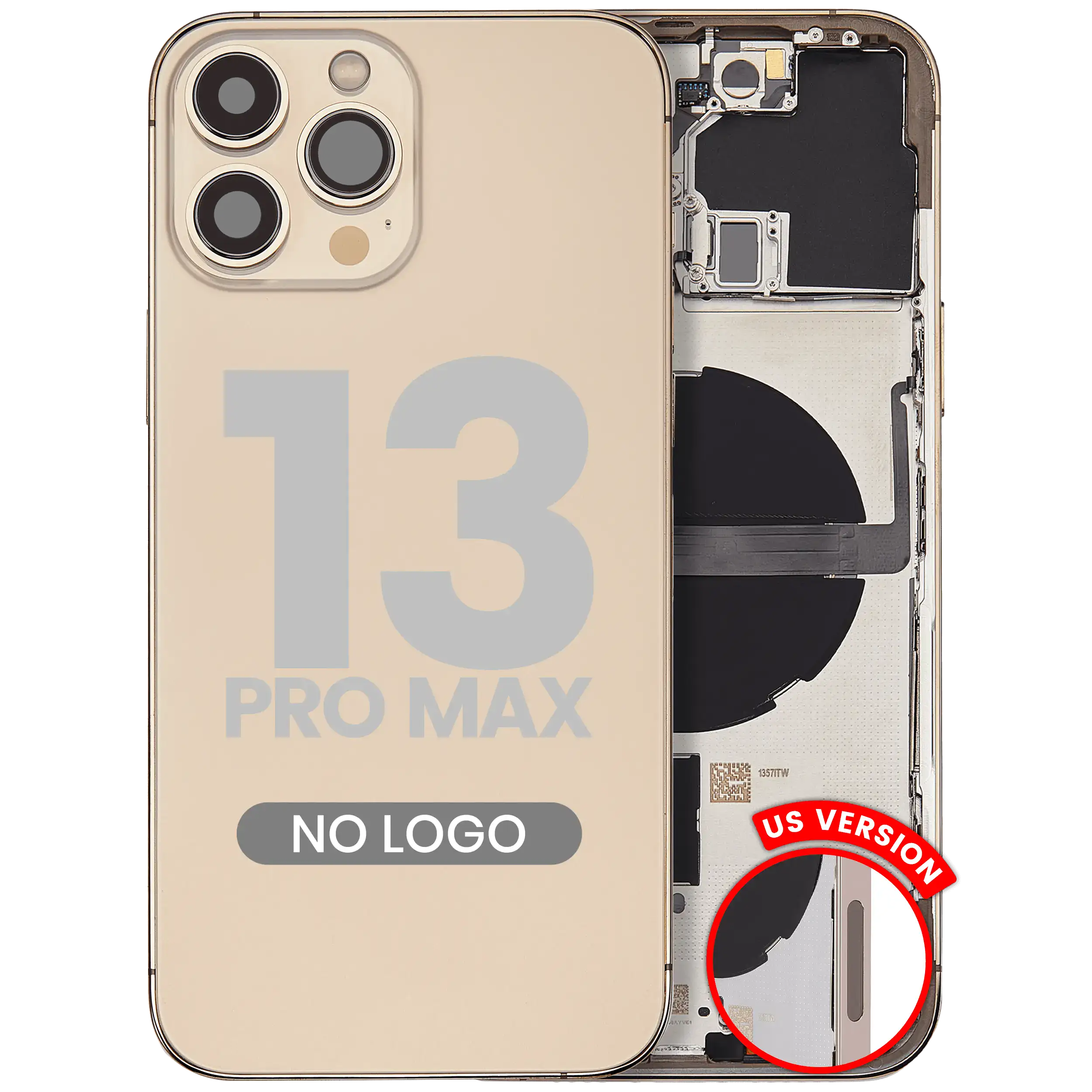 Back Cover/Frame with Small Parts for iPhone 13 Pro Max (US Version) (Aftermarket Plus) (Gold)