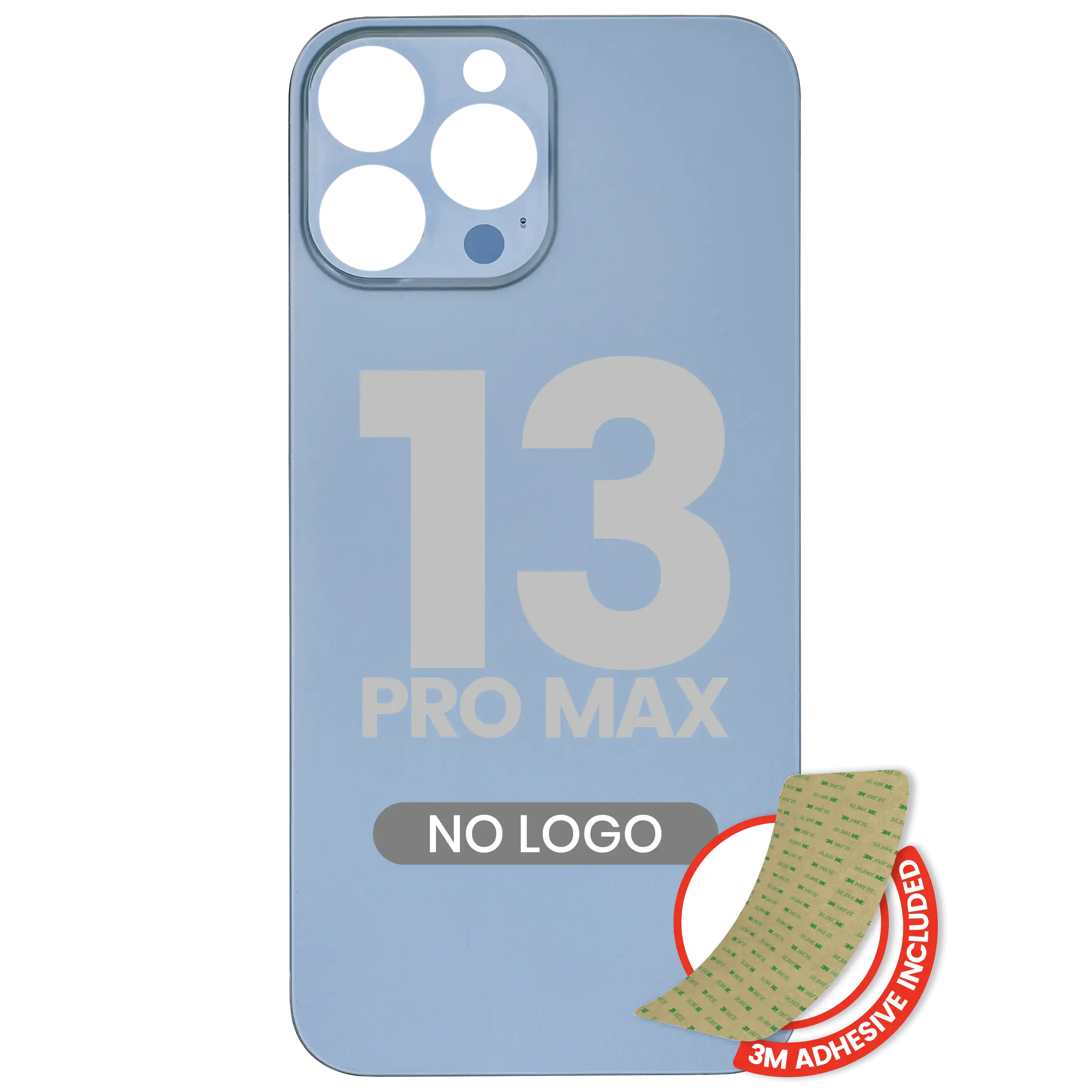 iPhone 13 Pro Max Backcover Sierra Blau 3M Kleber ohne Logo, großes Kamerloch