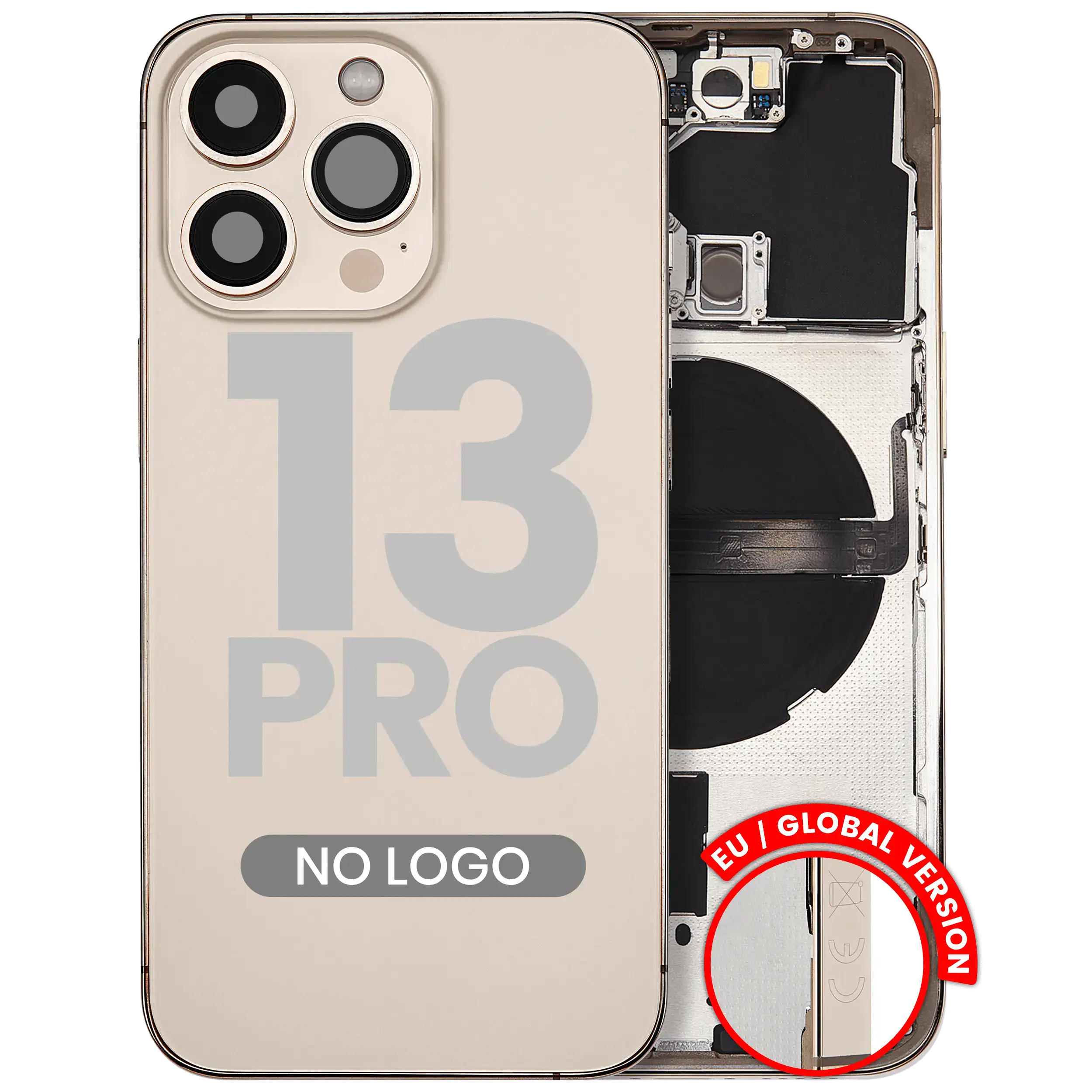 Back Cover/Frame with Small Parts for iPhone 13 Pro (EU / Global Version) (Aftermarket Plus) (Gold)