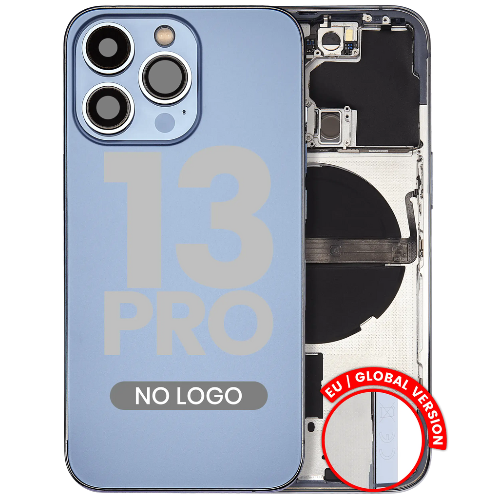 Back cover/frame with small parts for iPhone 13 Pro (EU / Global Version) (Aftermarket Plus) (Sierra Blue)