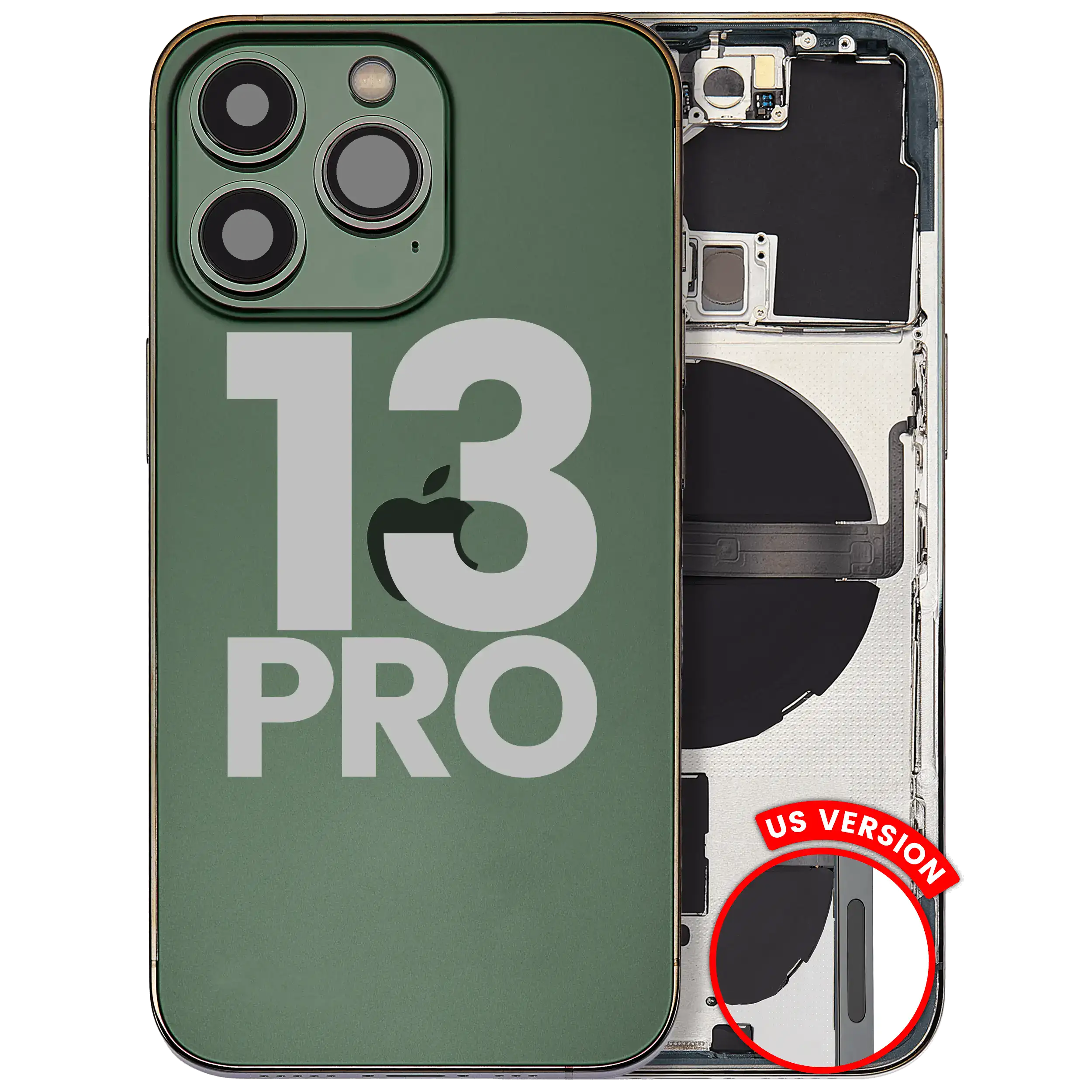 Original Apple-Ausbau A gebraucht – iPhone 13 Pro Backcover/Rahmen Alpine Grün
