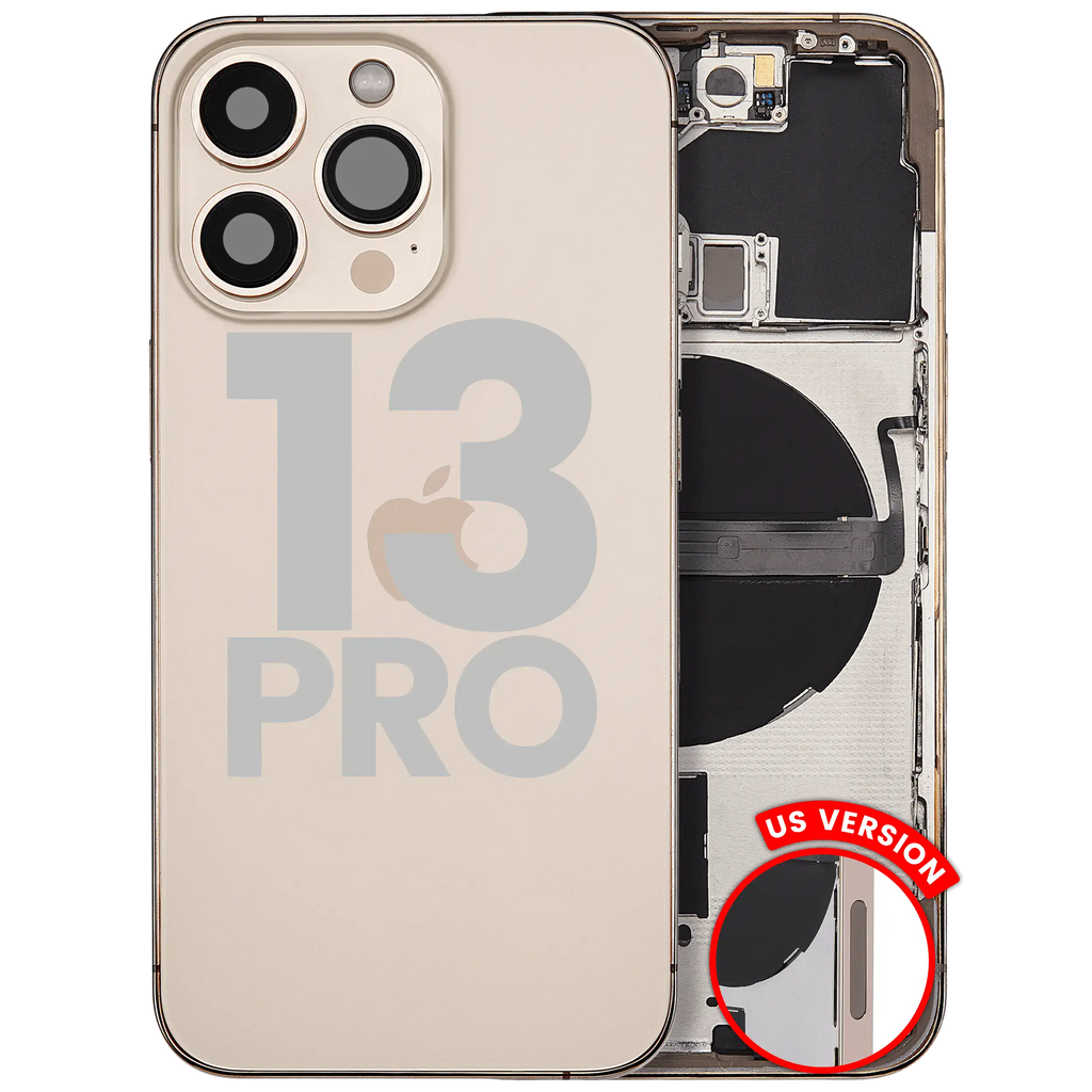 Back cover/frame with small parts for iPhone 13 Pro (US version) (used OEM removed part, Grade B) (Gold)