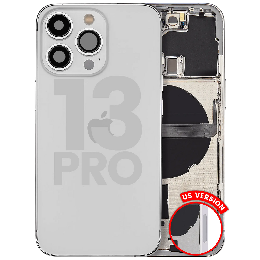 Back Cover/Frame with Small Parts for iPhone 13 Pro (US Version) (Used OEM Pull, Quality B, Silver)
