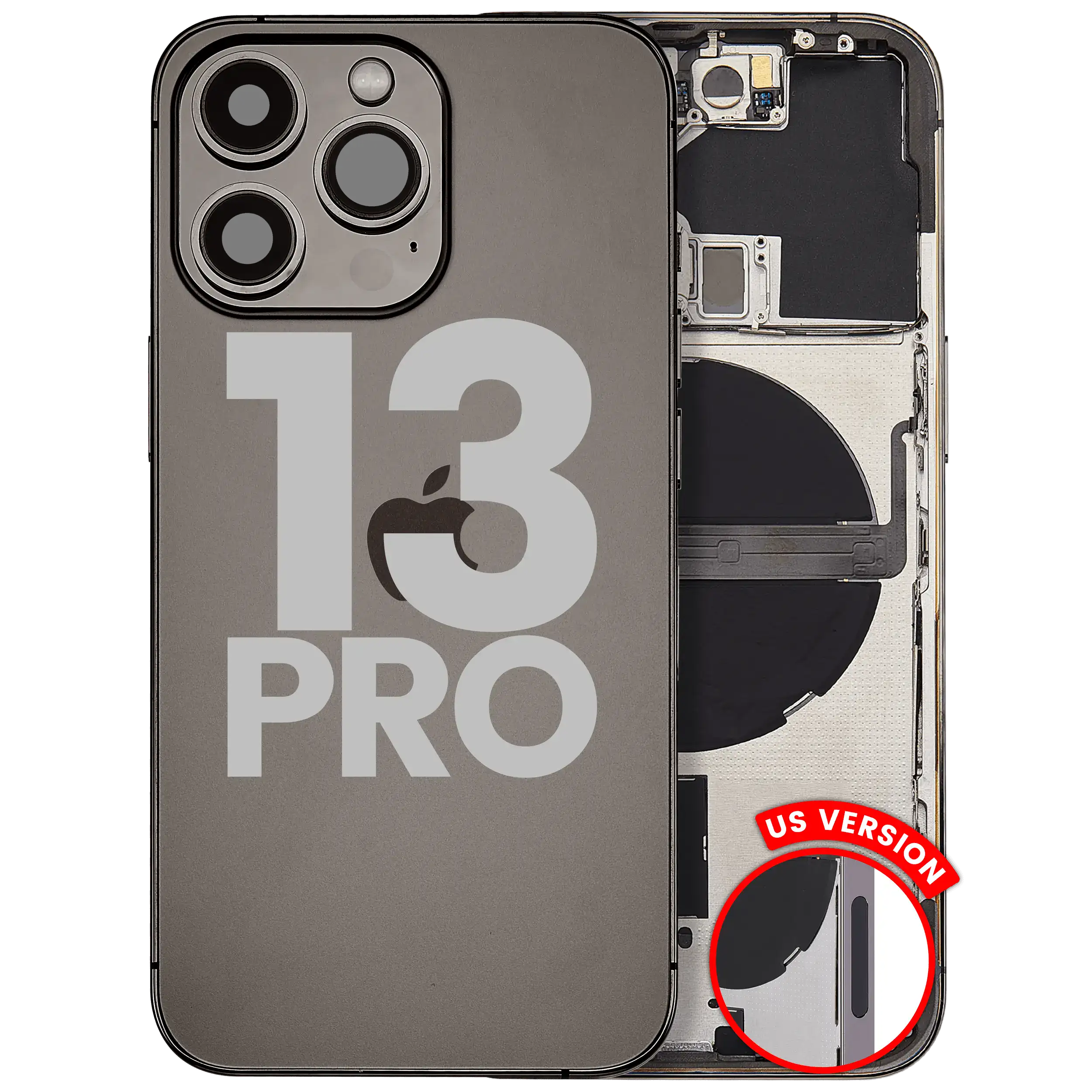 Backcover mit Rahmen & Kleinteilen für iPhone 13 Pro US OEM C Graphit