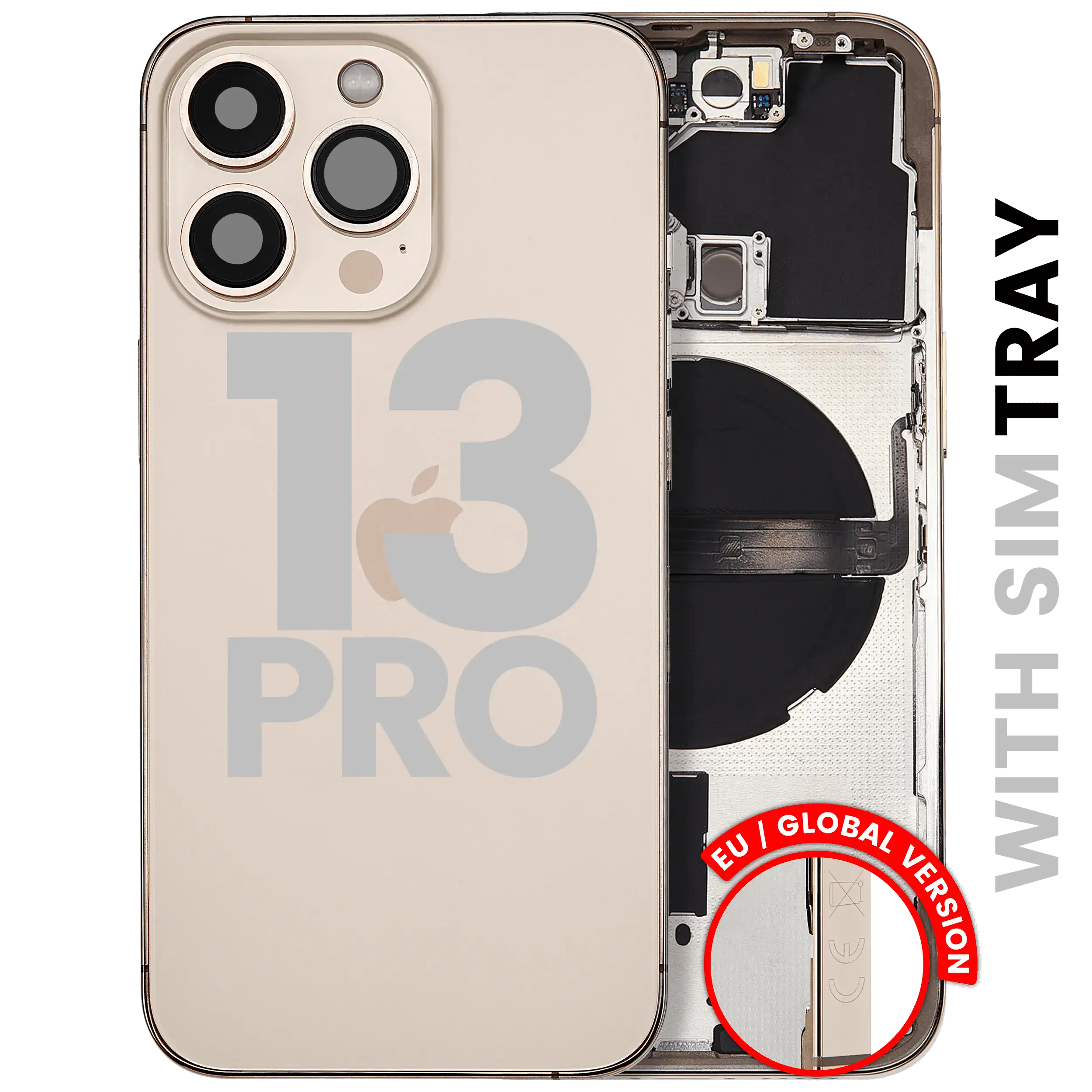 Backcover/Rahmen mit Kleinteilen für iPhone 13 Pro (EU/Global Version) – Gold (O