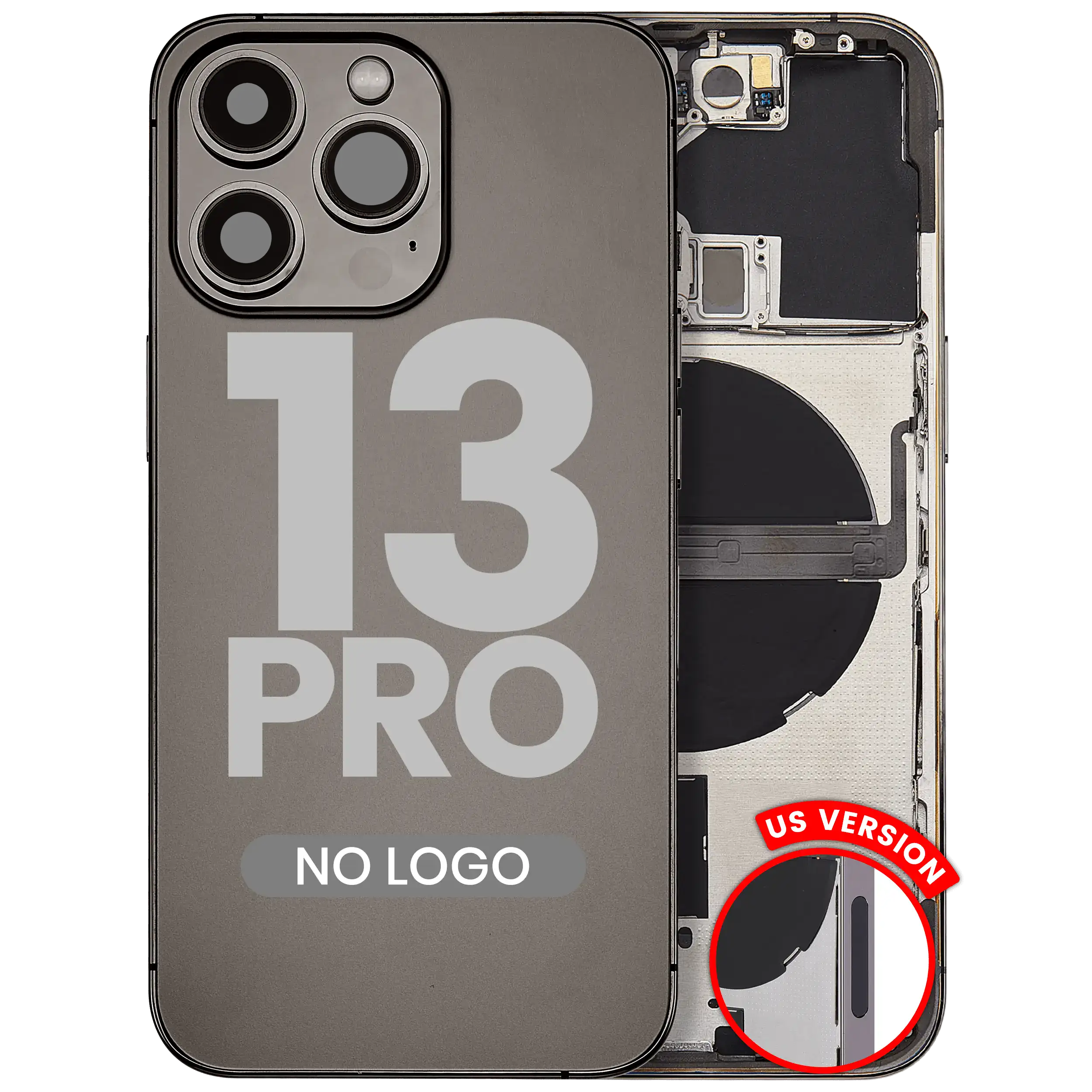 Backcover mit Kleinteilen für iPhone 13 Pro Graphite Aftermarket Plus