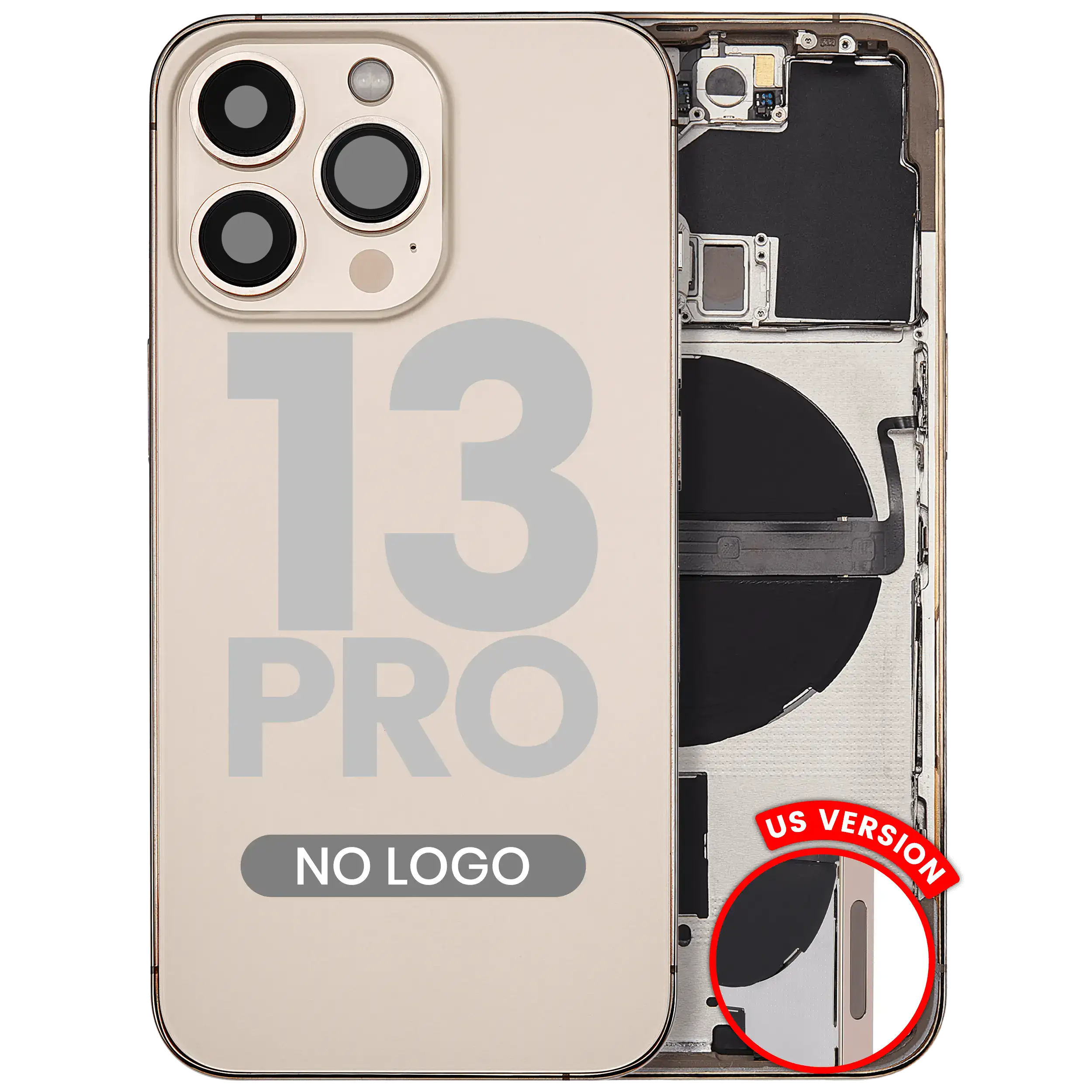 Backcover/Rahmen mit Kleinteilen für iPhone 13 Pro Gold (Aftermarket Plus)