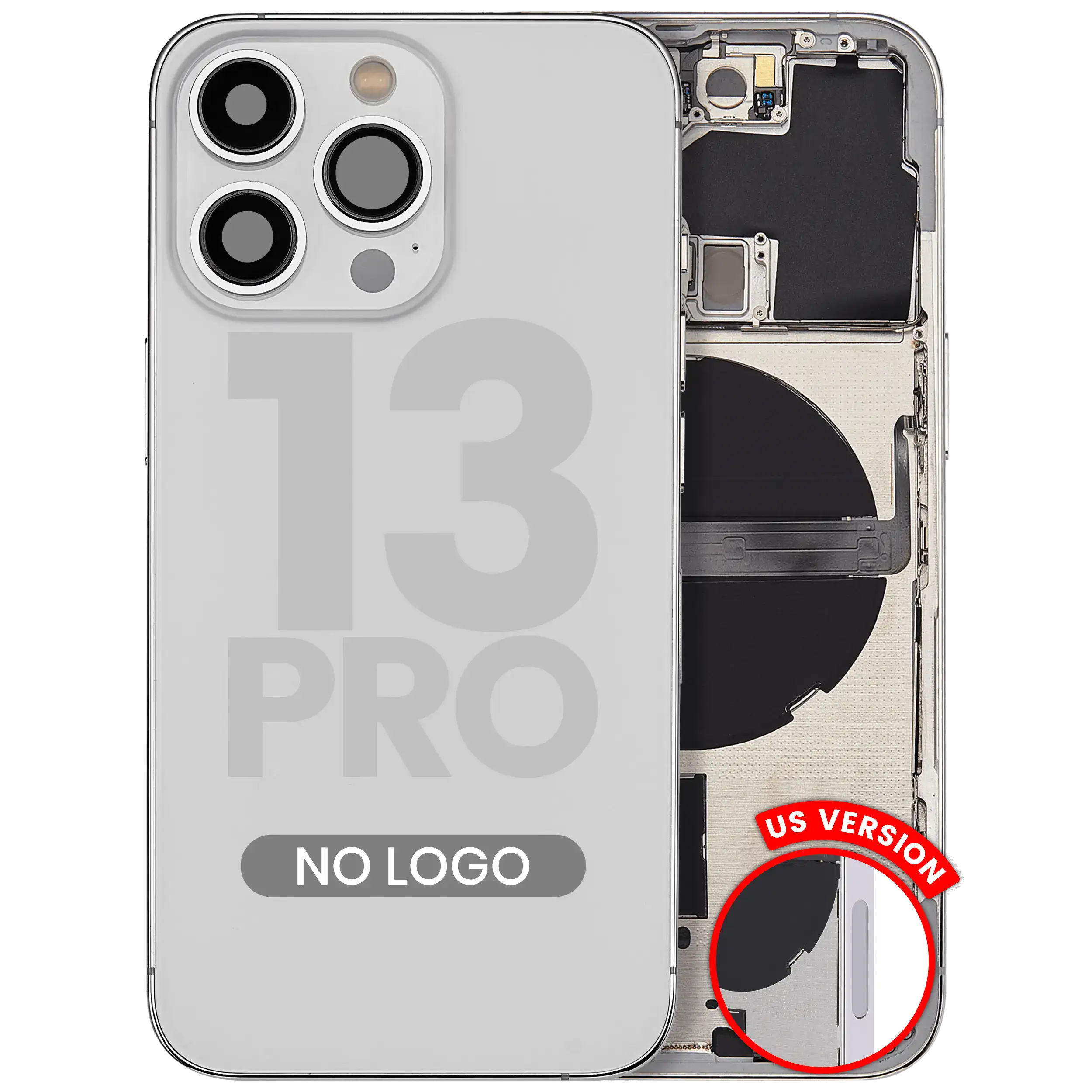 Back Cover/Frame with Small Parts for iPhone 13 Pro (US Version) (Aftermarket Plus) (Silver)