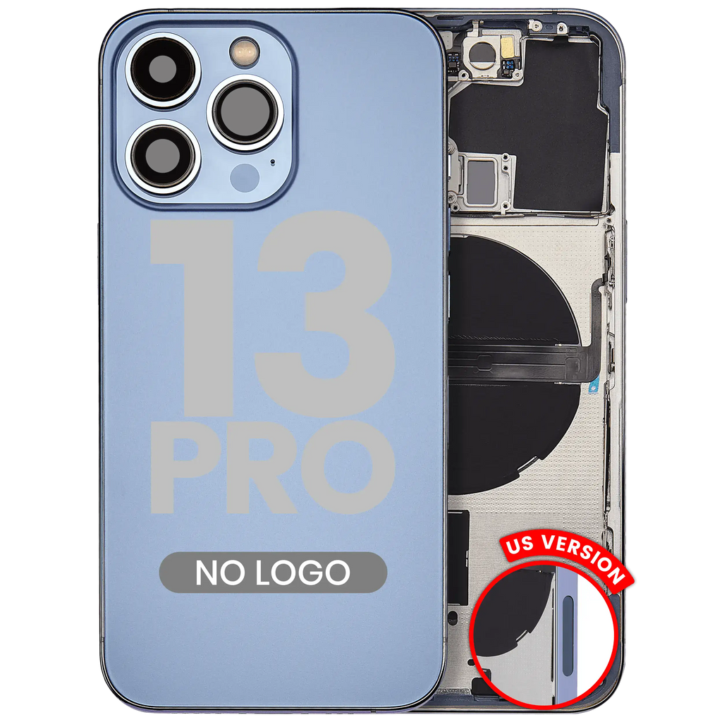 Back Cover/Frame with Small Parts for iPhone 13 Pro (US Version) (Aftermarket Plus) (Sierra Blue)