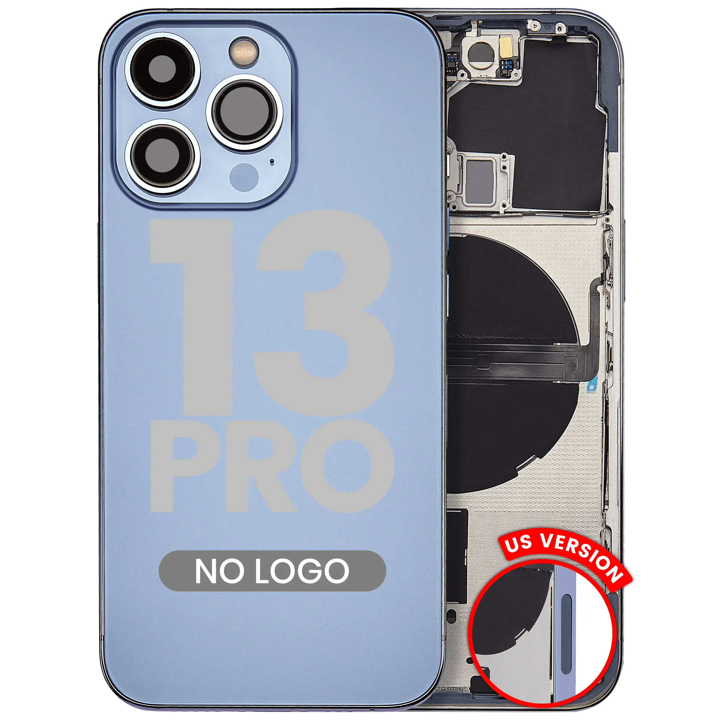 Back Cover/Frame with Small Parts for iPhone 13 Pro (US Version) (Aftermarket Plus) (Sierra Blue)