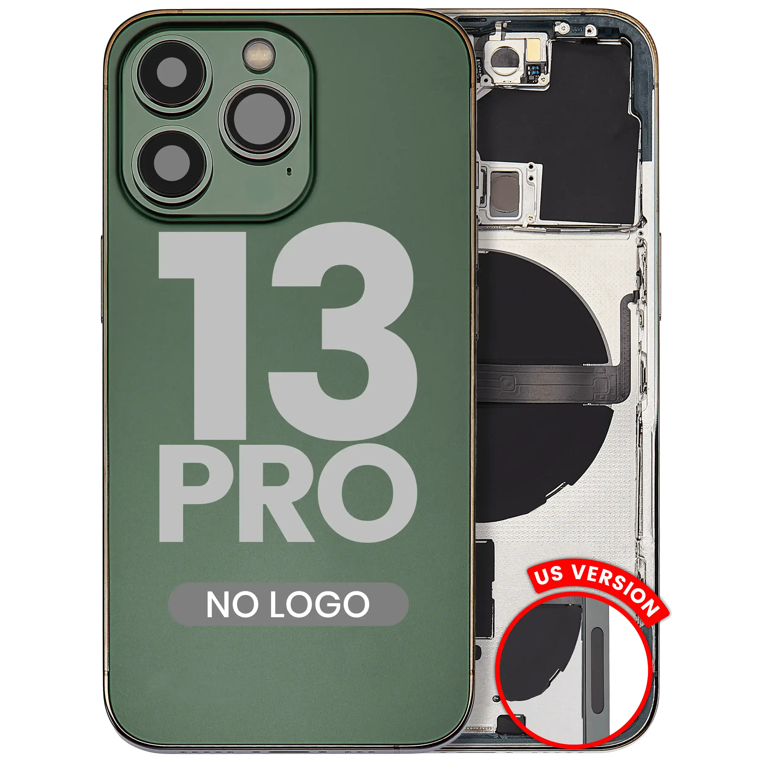 Back Cover/Frame with Small Parts for iPhone 13 Pro (US Version) (Aftermarket Plus) (Alpine Green)