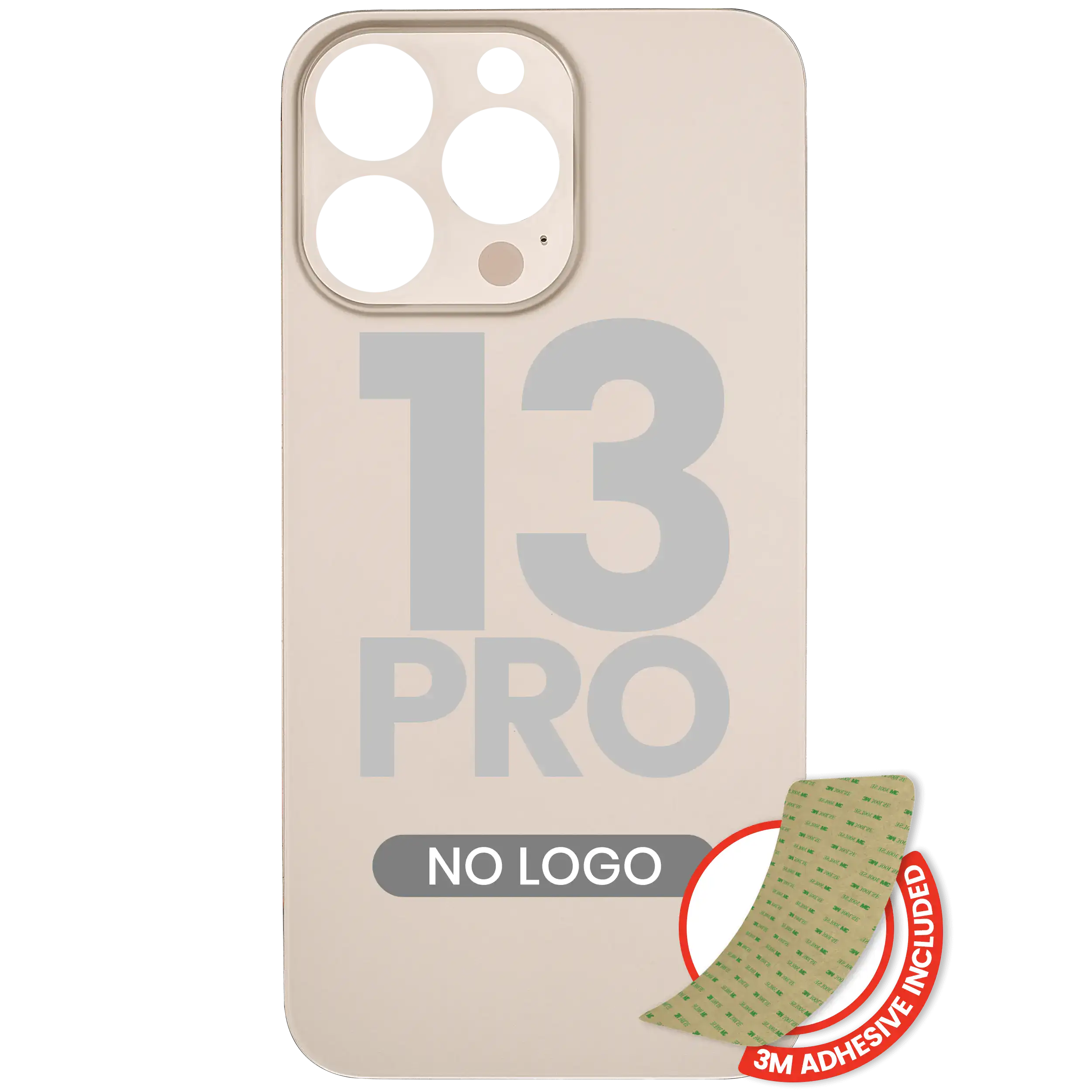Back Cover with 3M Adhesive for iPhone 13 Pro (No Logo / Large Camera Cutout) (Gold)