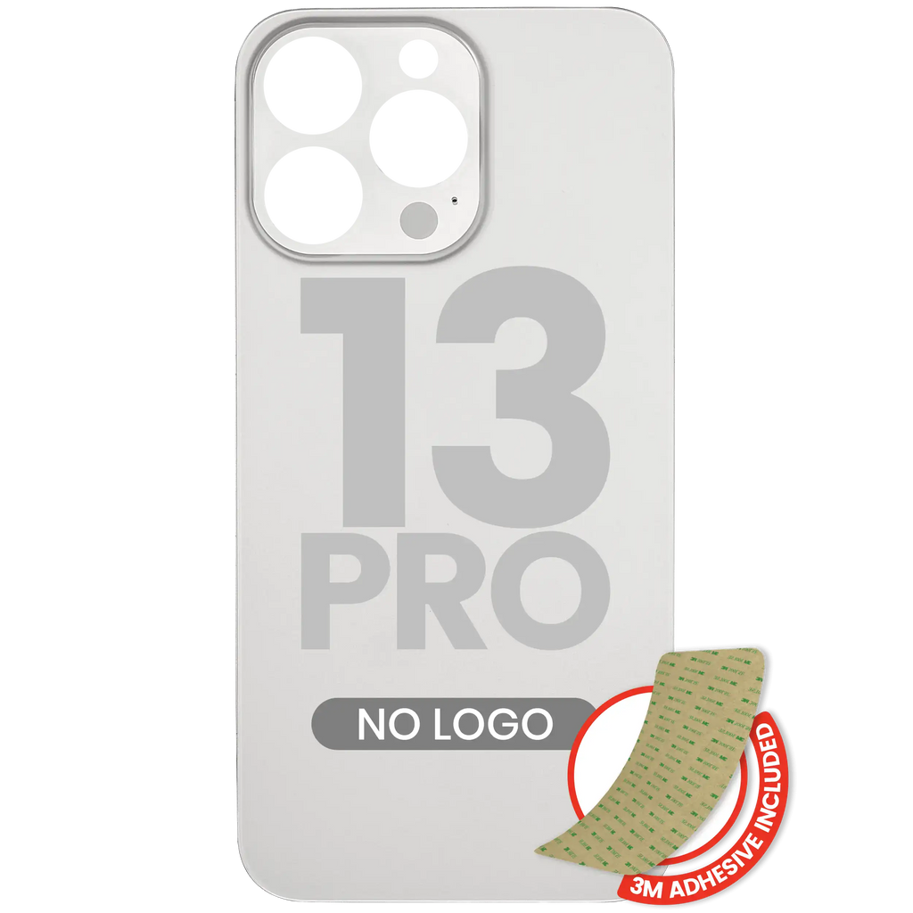 Backcover mit 3M-Kleber für iPhone 13 Pro (ohne Logo / großes Kameraloch) (Silbe