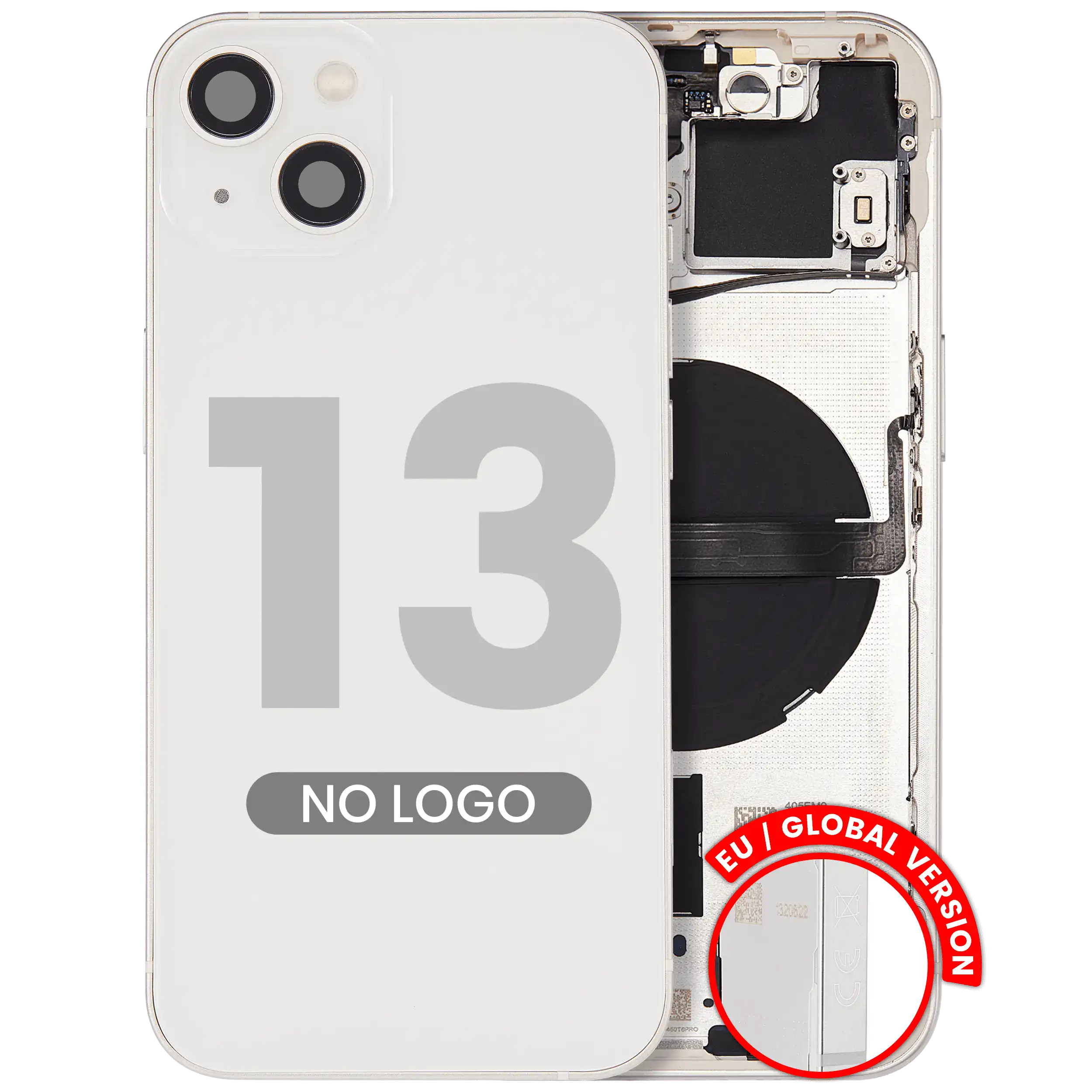 Back Cover/Frame with Small Parts for iPhone 13 (EU / Global Version) (Aftermarket Plus) (Starlight)
