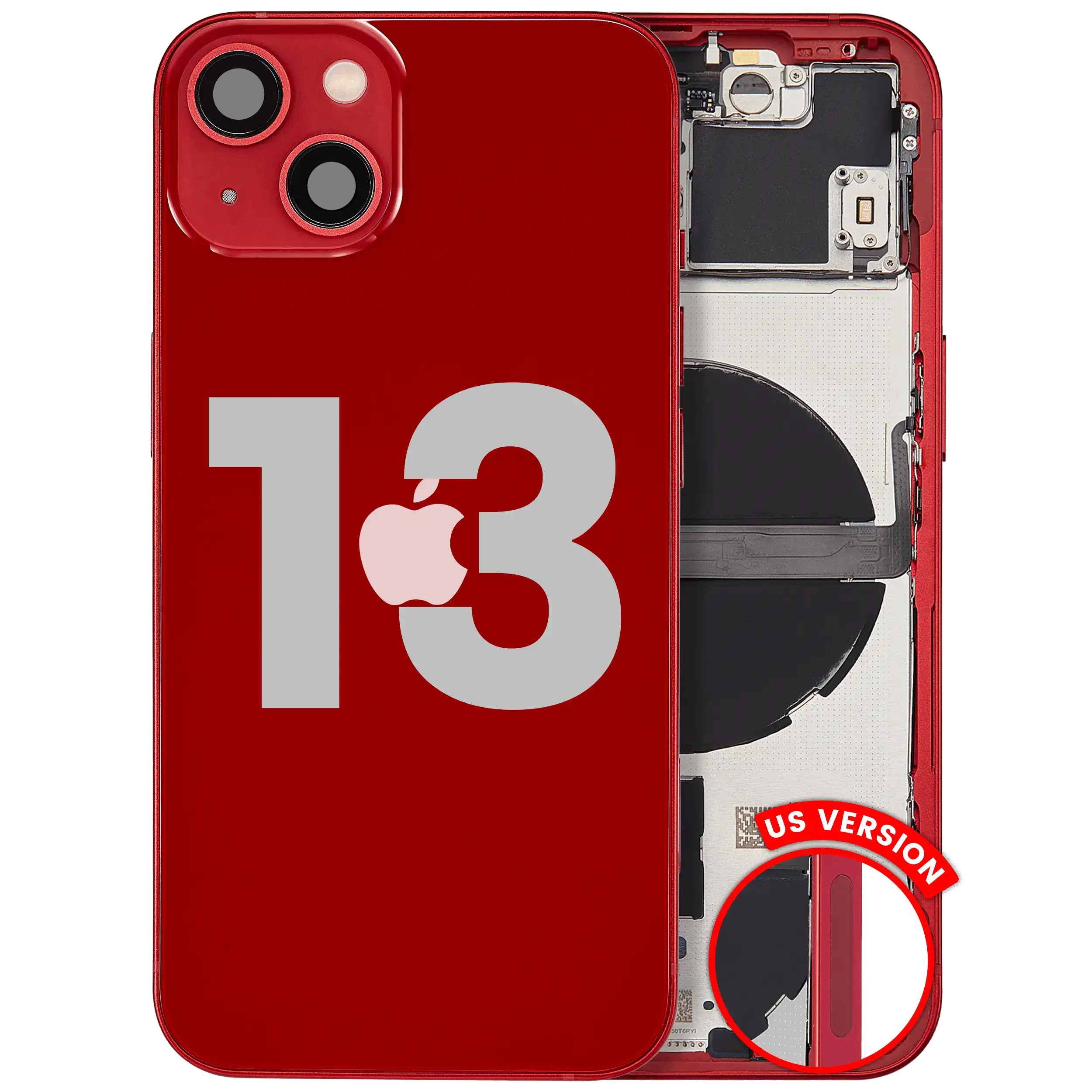 Original Apple-Ausbau B gebraucht – iPhone 13 US Version Backcover/Rahmen Rot