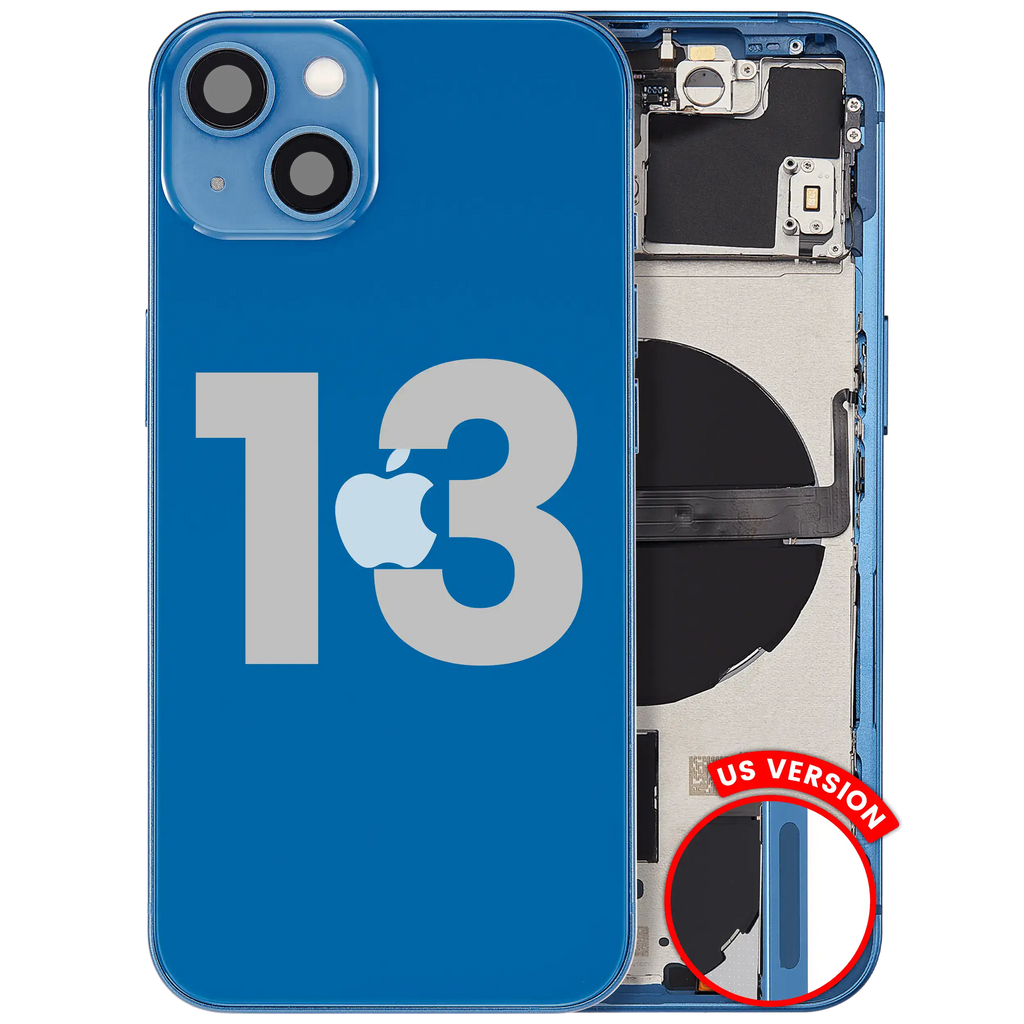 Original Apple-Ausbau C gebraucht – iPhone 13 US Version Backcover/Rahmen Blau