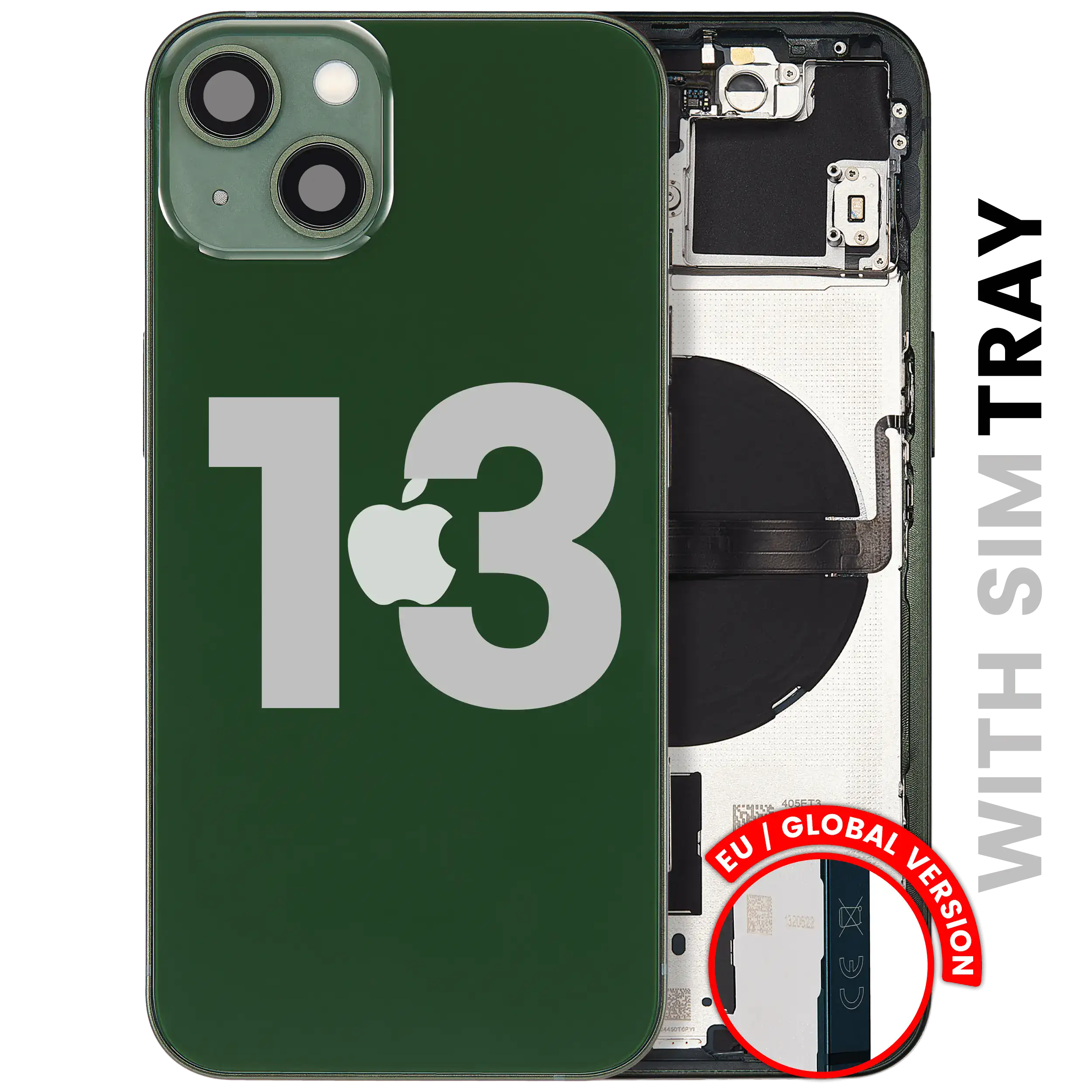 Original Apple-Ausbau C gebraucht – iPhone 13 EU / Backcover/Rahmen Grün
