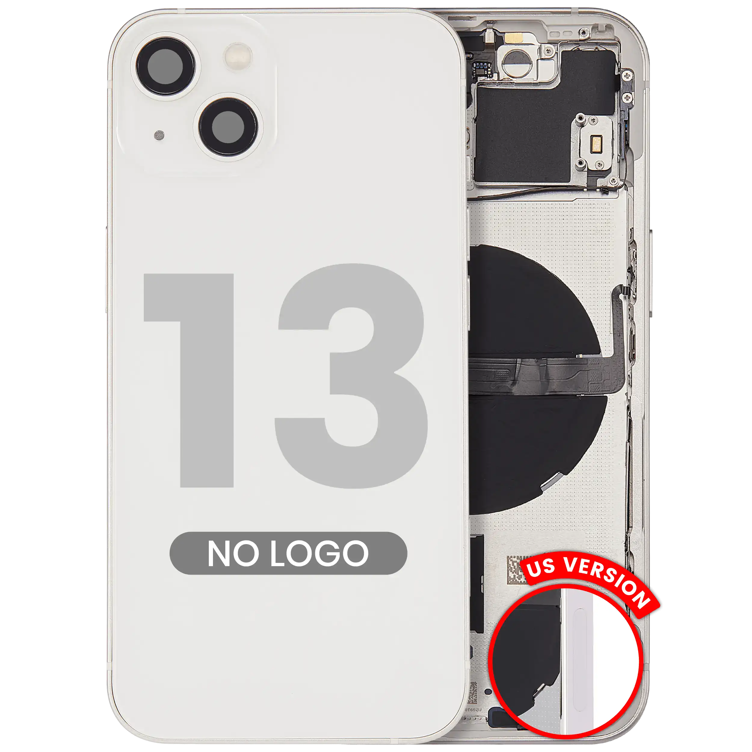 Backcover/Rahmen mit Kleinteilen für iPhone 13 US, Starlight, Aftermarket Plus