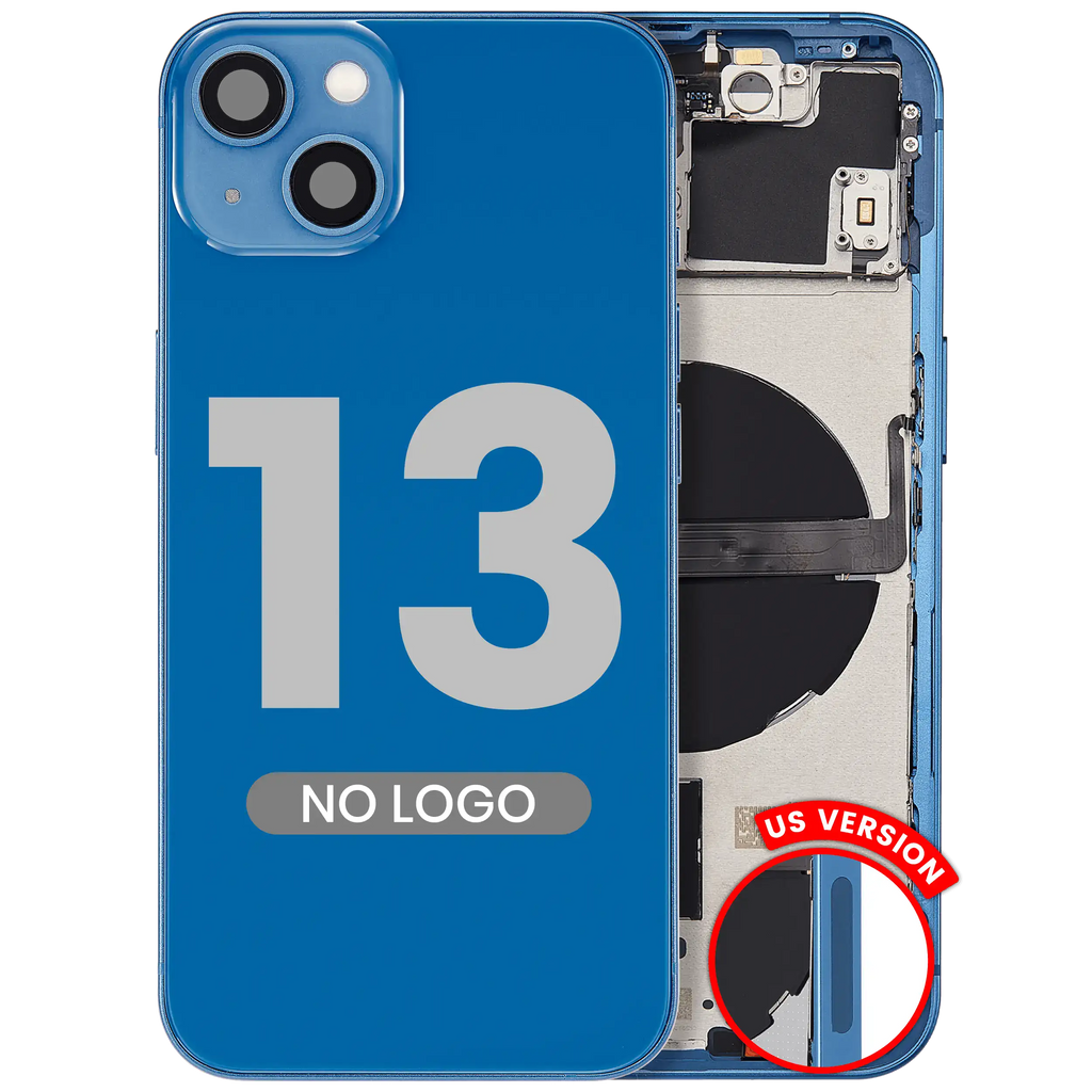 Back Cover/Frame with Small Parts for iPhone 13 (US Version) (Aftermarket Plus) (Blue)