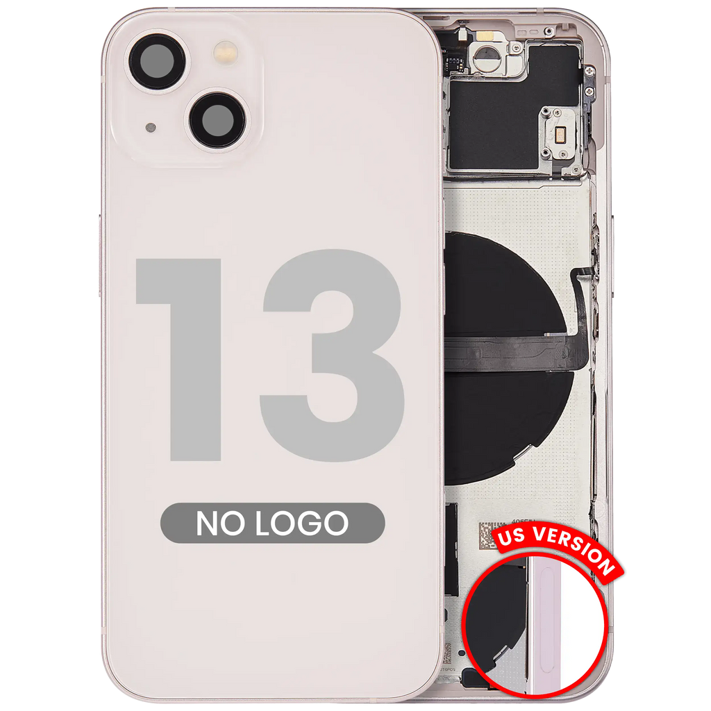 Back Cover/Frame with Small Parts for iPhone 13 (US Version) (Aftermarket Plus) (Pink)