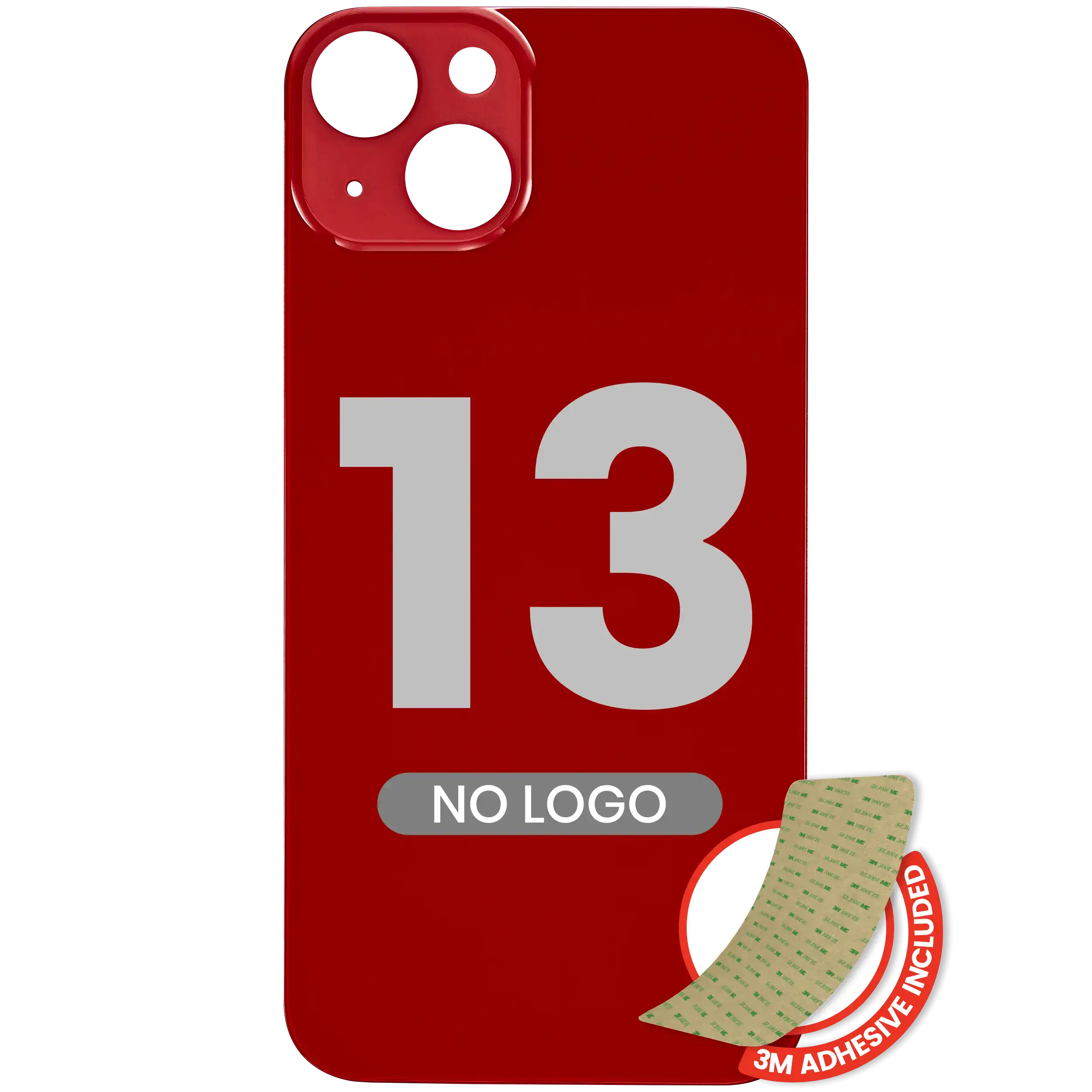 Backcover mit 3M-Haftkleber für iPhone 13 (Ohne Logo / Großes Kameraloch) (Rot)