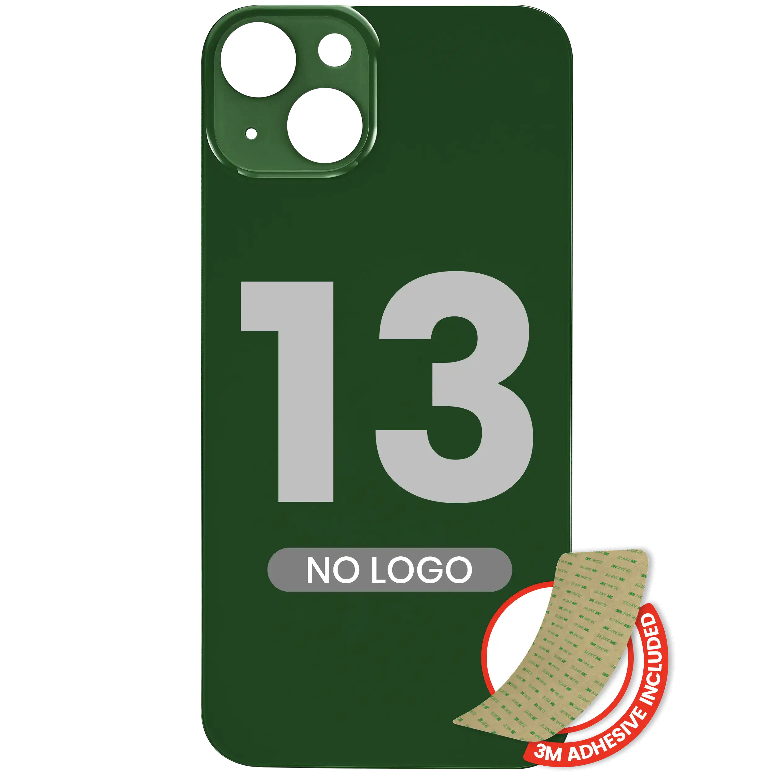 Backcover mit 3M-Kleber für iPhone 13 (Ohne Logo / Großes Kameraloch) (Grün)