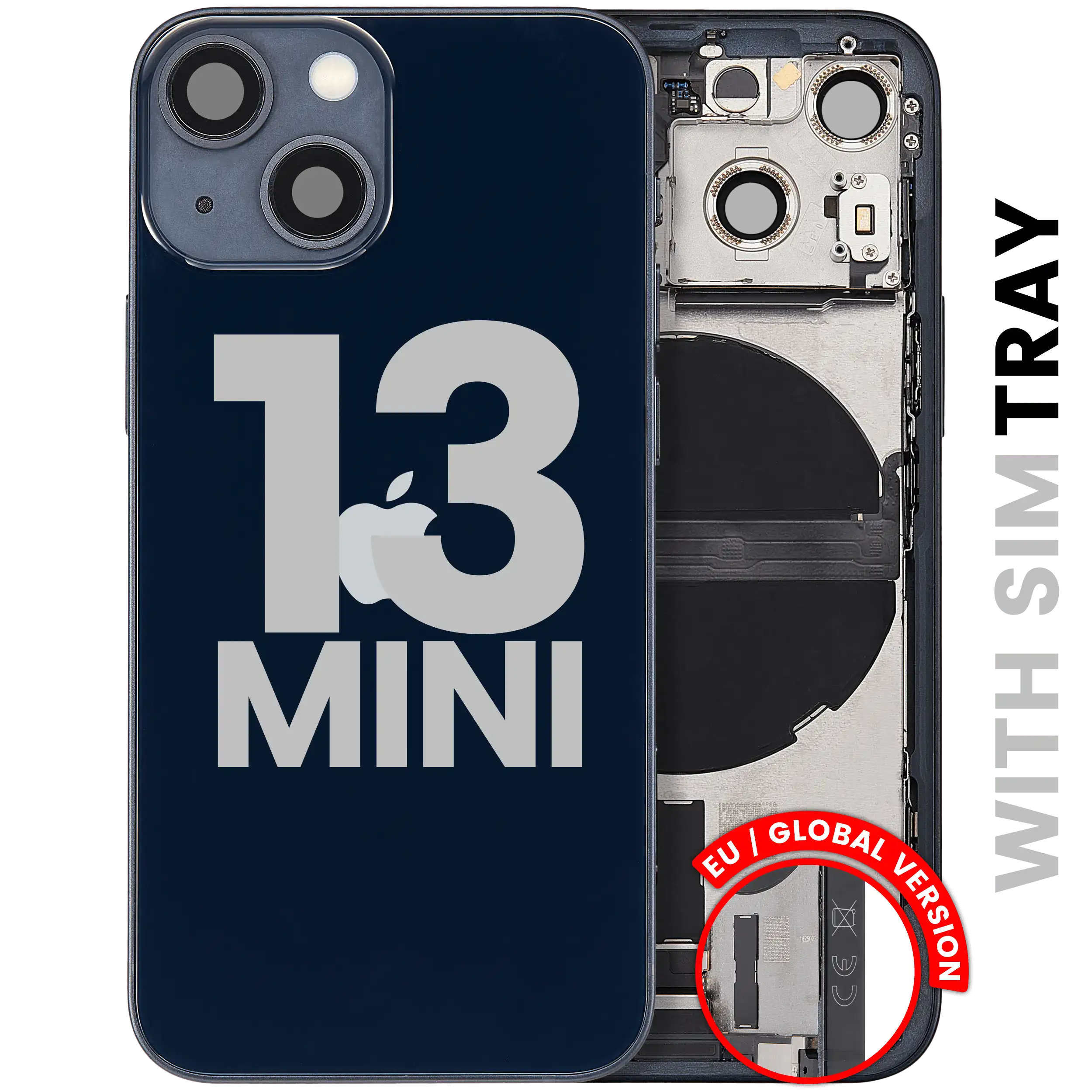 Original Apple-Ausbau B gebraucht – iPhone 13 Mini Backcover/Rahmen Mitternacht