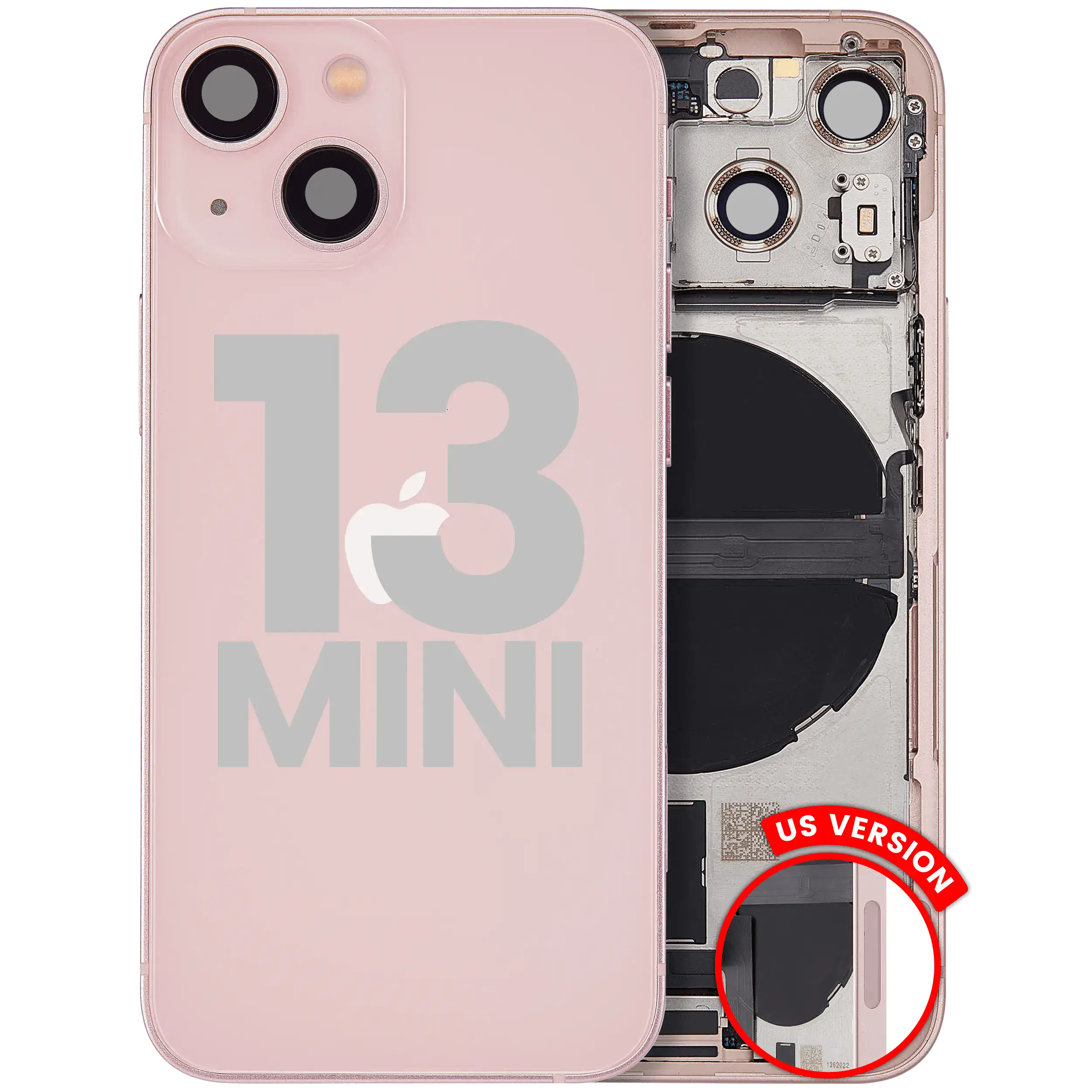 Original Apple-Ausbau B gebraucht – iPhone 13 Mini Backcover/Rahmen Rosa